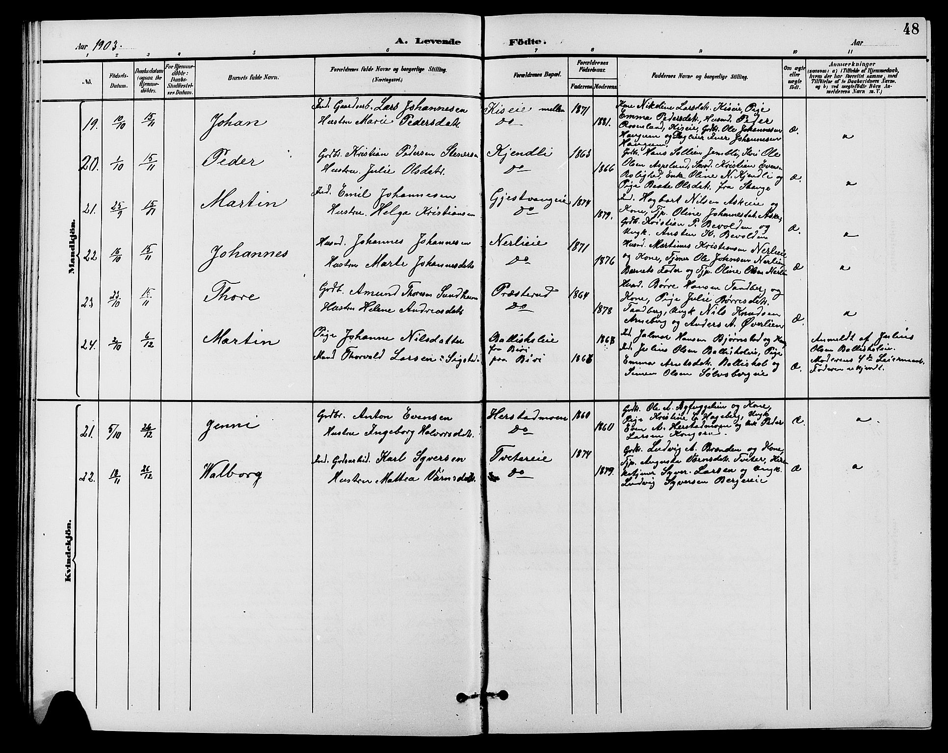 Nes prestekontor, Hedmark, AV/SAH-PREST-020/L/La/L0007: Parish register (copy) no. 7, 1892-1912, p. 48