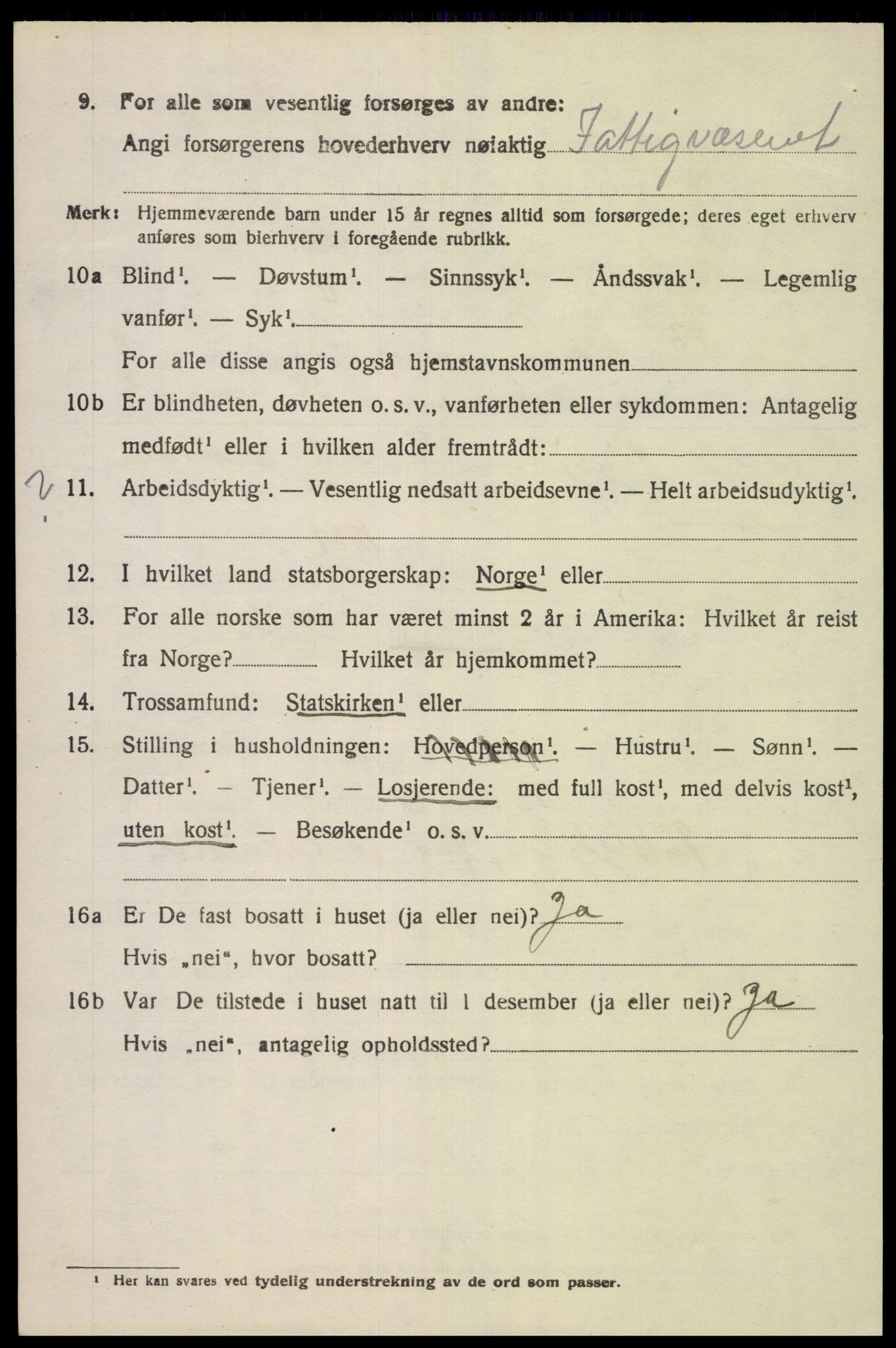 SAK, 1920 census for Bakke, 1920, p. 2461