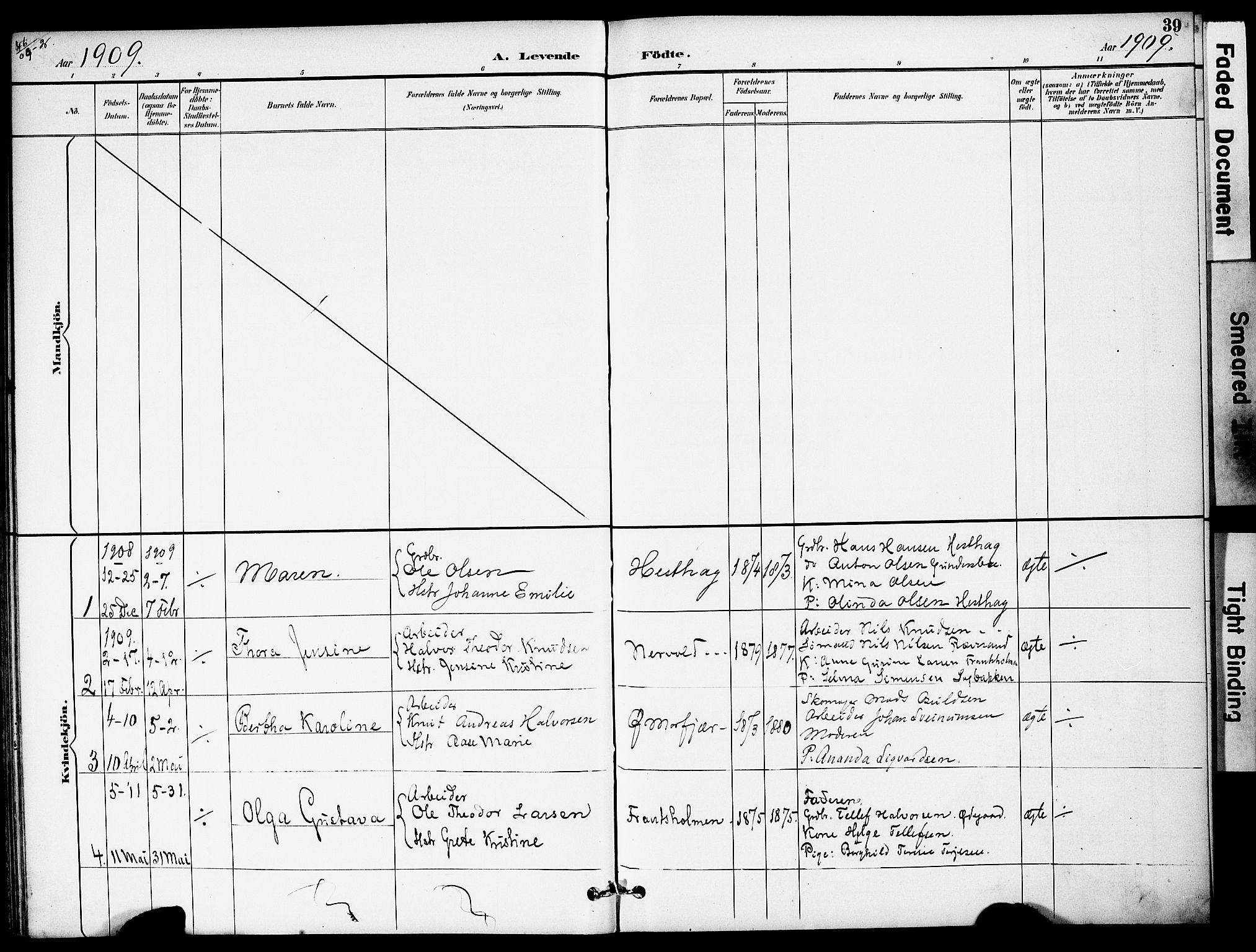 Austre Moland sokneprestkontor, AV/SAK-1111-0001/F/Fa/Fab/L0002: Parish register (official) no. A 2, 1894-1919, p. 39