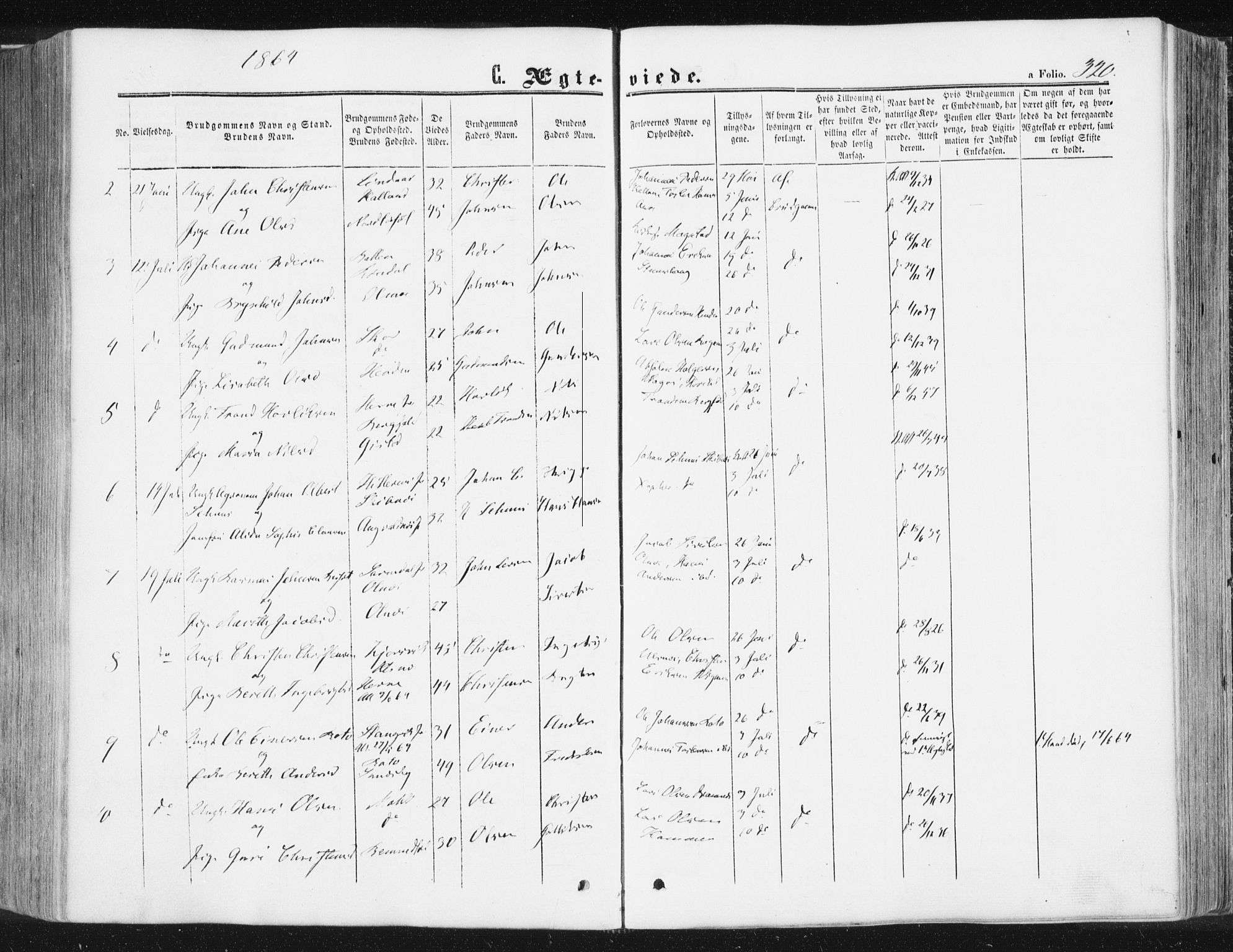 Ministerialprotokoller, klokkerbøker og fødselsregistre - Møre og Romsdal, AV/SAT-A-1454/578/L0905: Parish register (official) no. 578A04, 1859-1877, p. 320