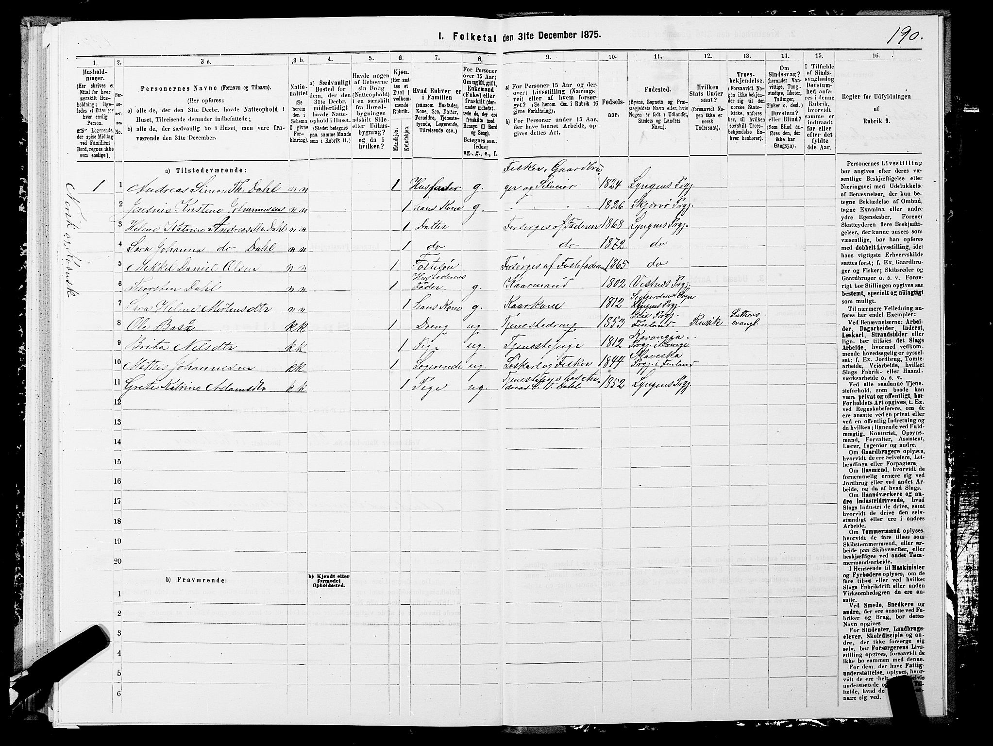 SATØ, 1875 census for 1938P Lyngen, 1875, p. 5190