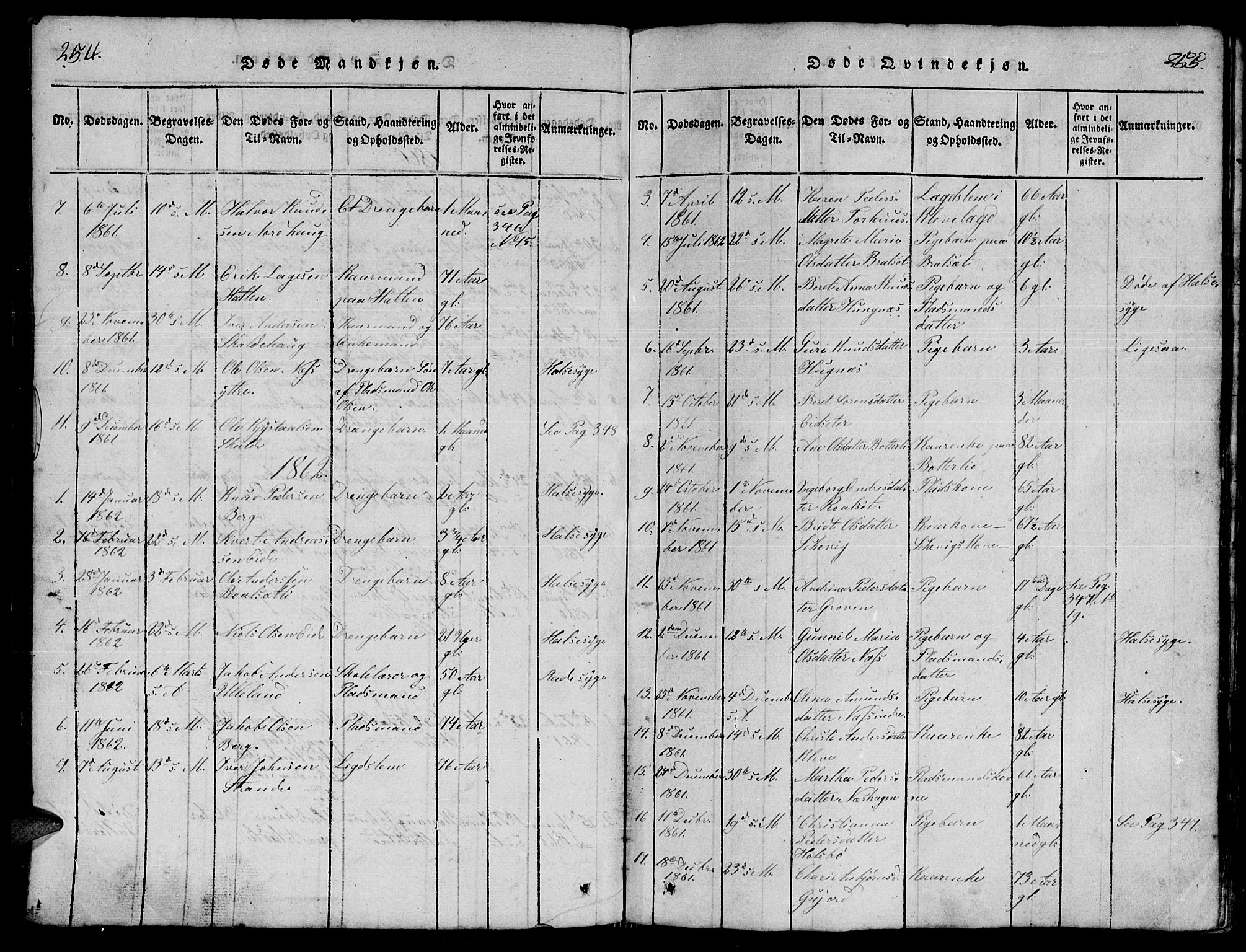 Ministerialprotokoller, klokkerbøker og fødselsregistre - Møre og Romsdal, AV/SAT-A-1454/557/L0683: Parish register (copy) no. 557C01, 1818-1862, p. 254-255