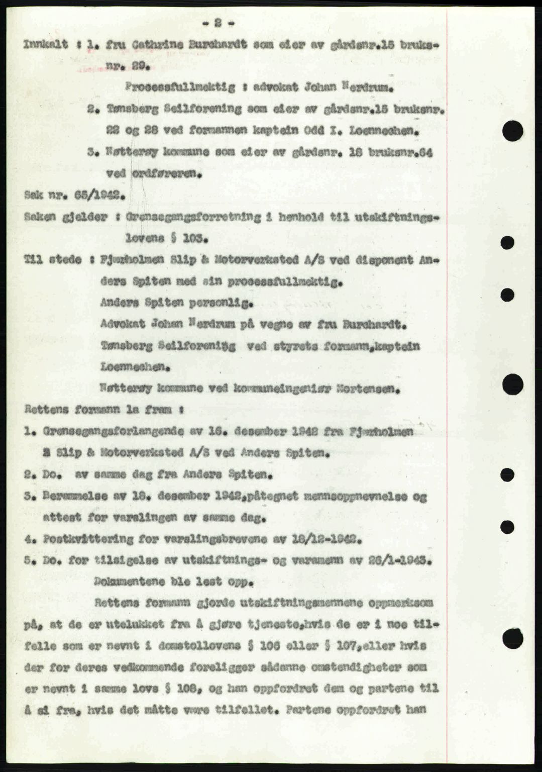 Tønsberg sorenskriveri, AV/SAKO-A-130/G/Ga/Gaa/L0012: Mortgage book no. A12, 1942-1943, Diary no: : 226/1943