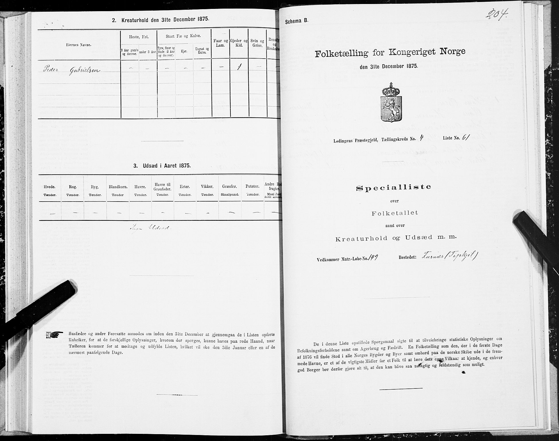 SAT, 1875 census for 1851P Lødingen, 1875, p. 2204