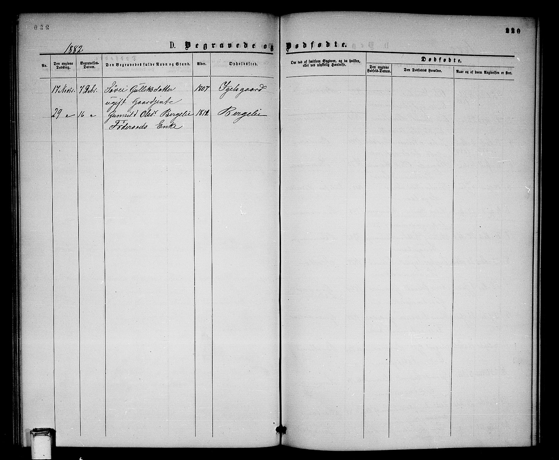 Gransherad kirkebøker, SAKO/A-267/G/Gb/L0002: Parish register (copy) no. II 2, 1860-1886, p. 220