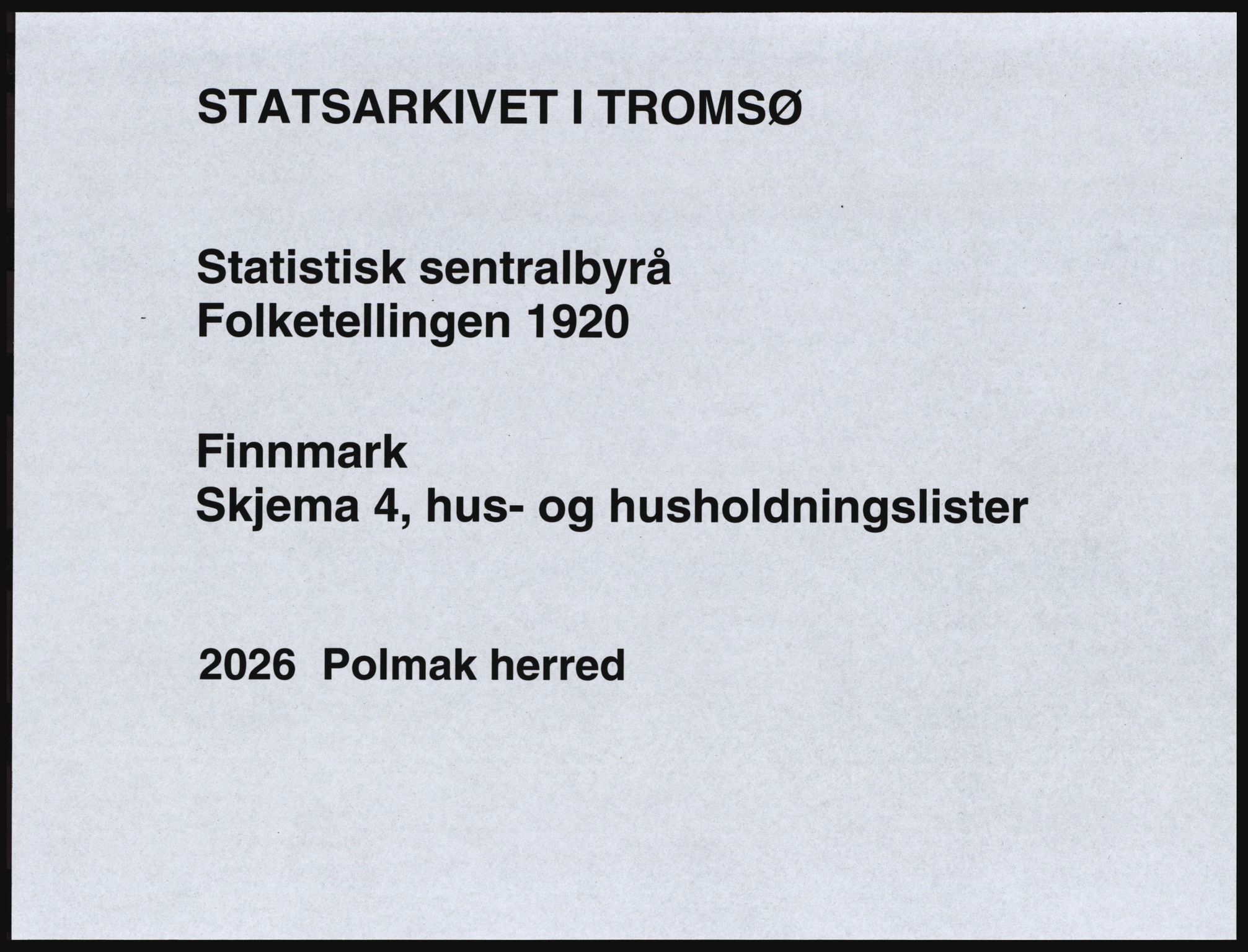 SATØ, 1920 census for Polmak, 1920, p. 17