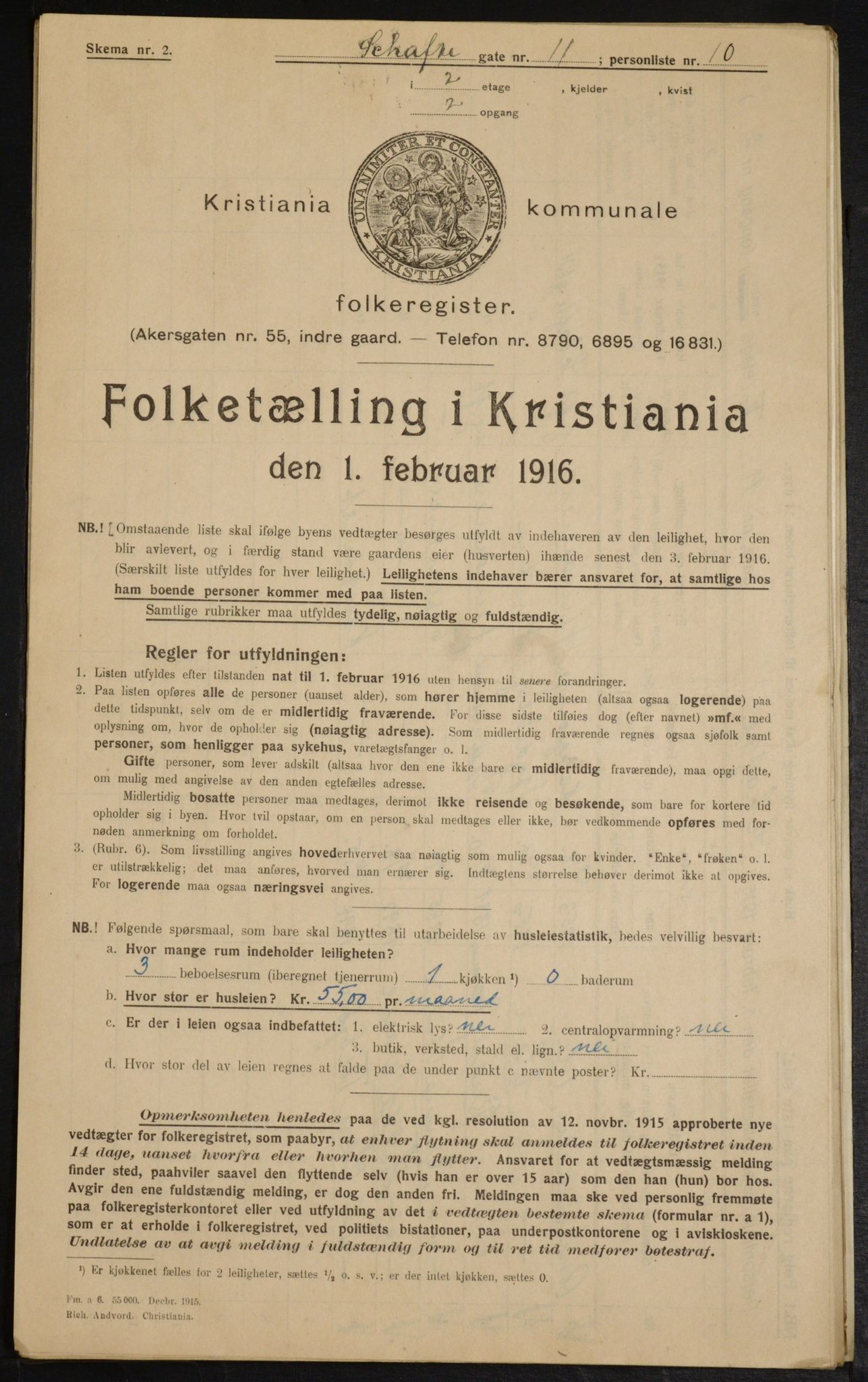 OBA, Municipal Census 1916 for Kristiania, 1916, p. 91578