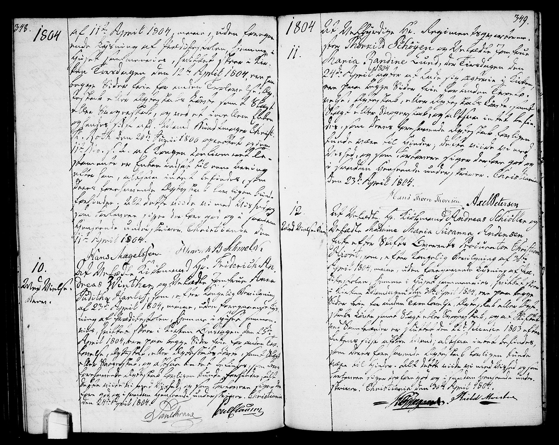 Oslo domkirke Kirkebøker, AV/SAO-A-10752/L/La/L0010: Best man's statements no. 10, 1789-1807, p. 348-349
