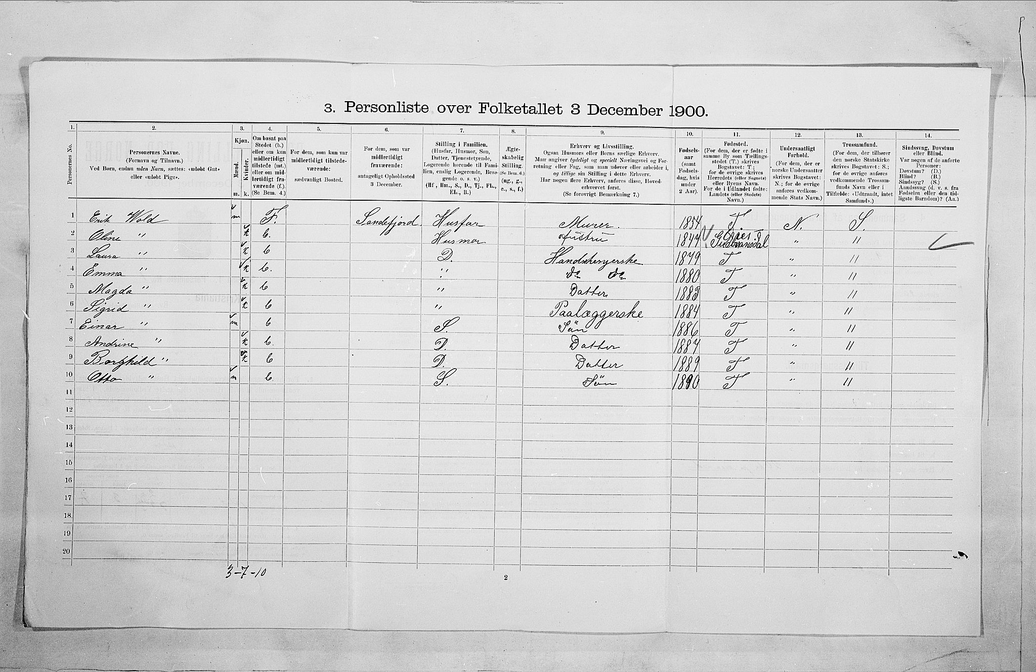 SAO, 1900 census for Kristiania, 1900, p. 115618