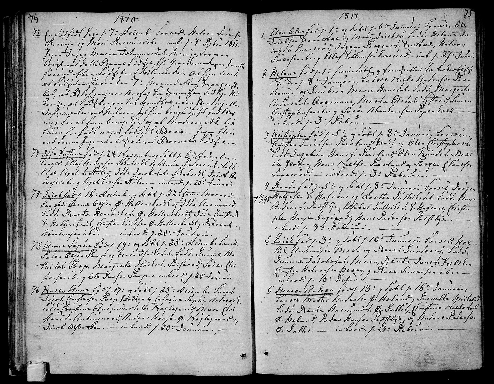 Andebu kirkebøker, AV/SAKO-A-336/F/Fa/L0003: Parish register (official) no. 3 /1, 1803-1828, p. 74-75