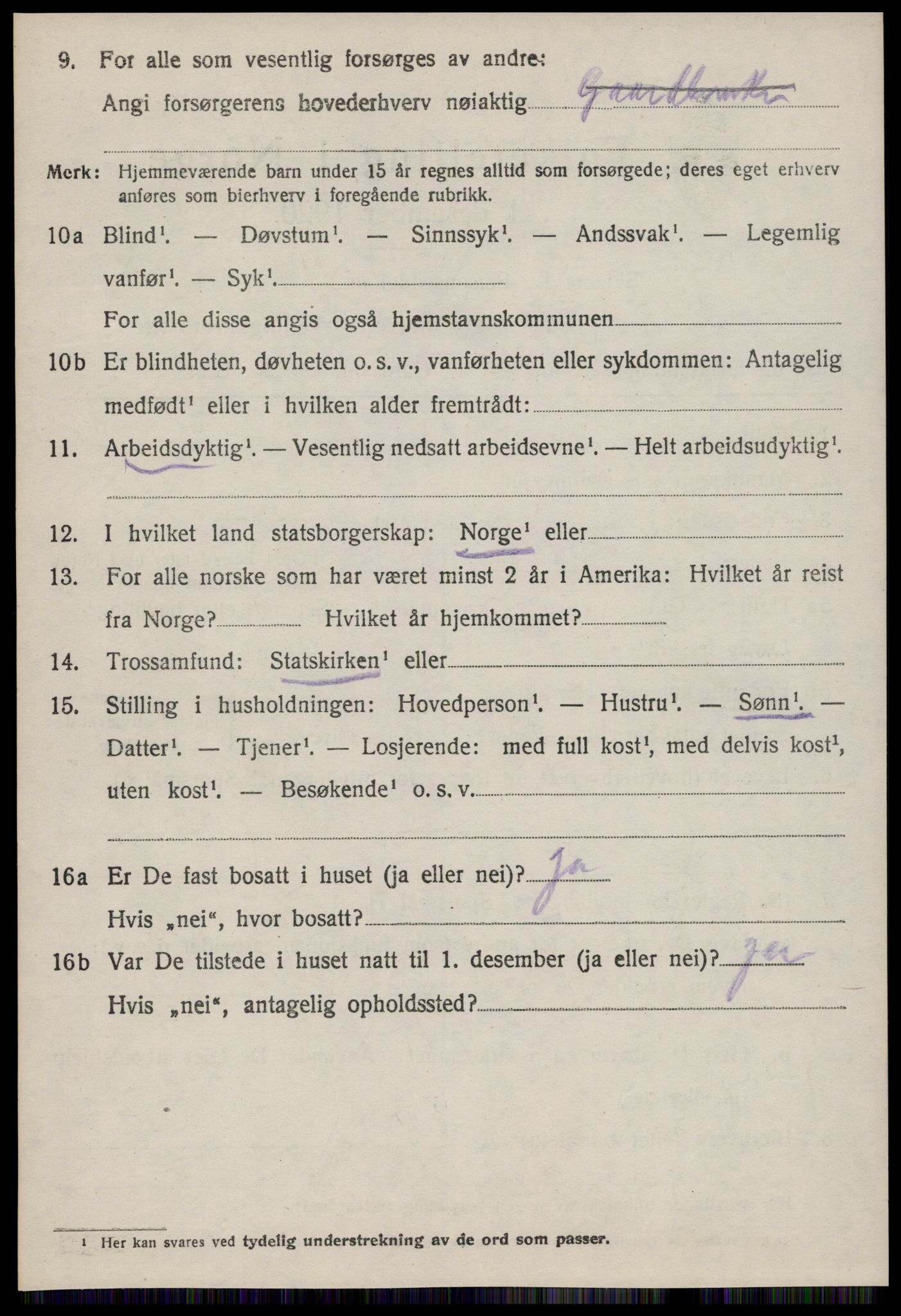 SAT, 1920 census for Hustad, 1920, p. 3596