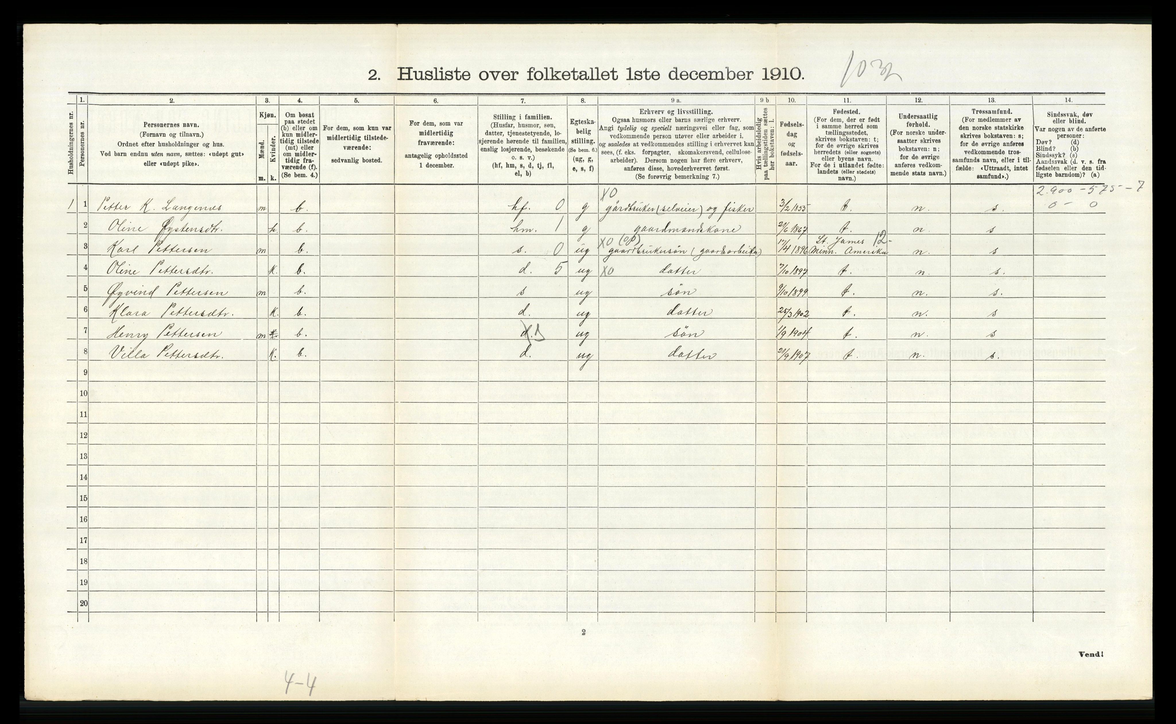 RA, 1910 census for Ytre Holmedal, 1910, p. 421