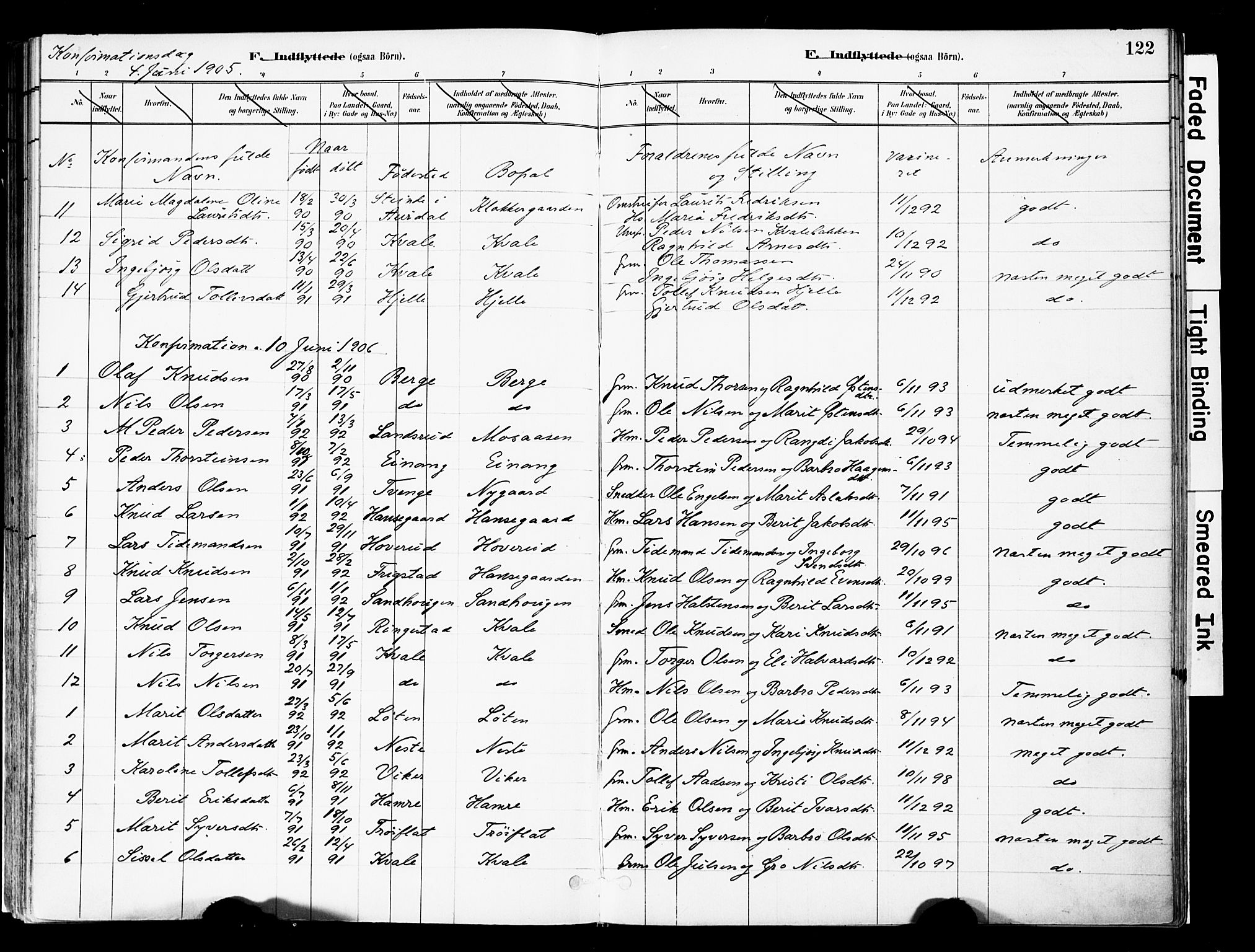 Vestre Slidre prestekontor, SAH/PREST-136/H/Ha/Haa/L0004: Parish register (official) no. 4, 1881-1911, p. 122