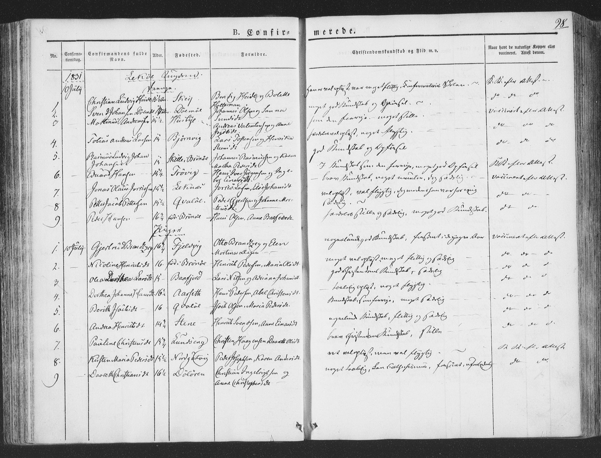 Ministerialprotokoller, klokkerbøker og fødselsregistre - Nord-Trøndelag, SAT/A-1458/780/L0639: Parish register (official) no. 780A04, 1830-1844, p. 98