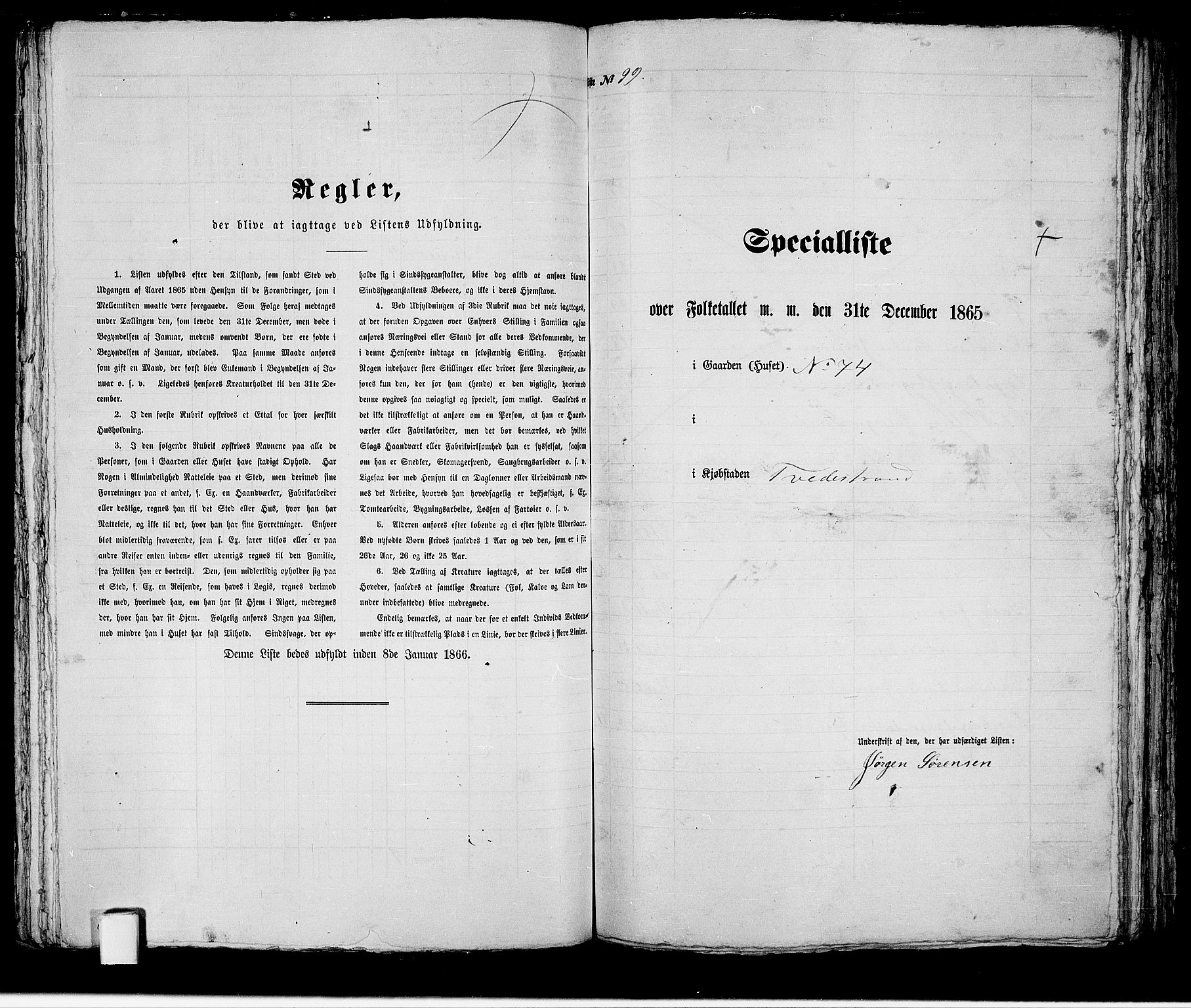 RA, 1865 census for Holt/Tvedestrand, 1865, p. 203