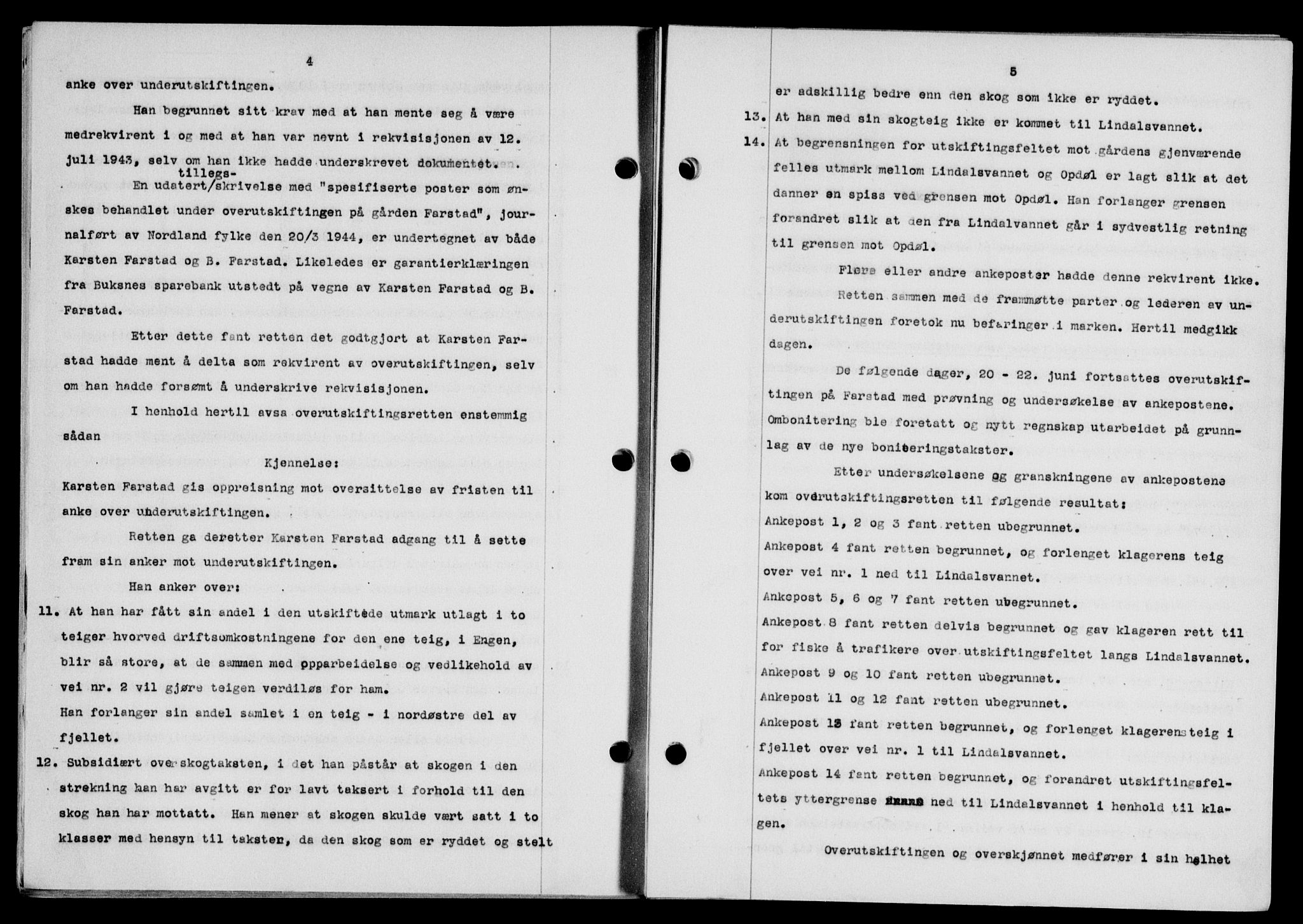 Lofoten sorenskriveri, SAT/A-0017/1/2/2C/L0013a: Mortgage book no. 13a, 1944-1946, Diary no: : 1351/1944