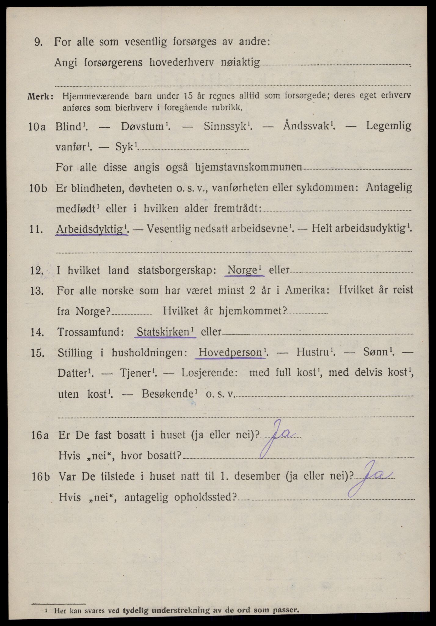 SAT, 1920 census for Tingvoll, 1920, p. 2015