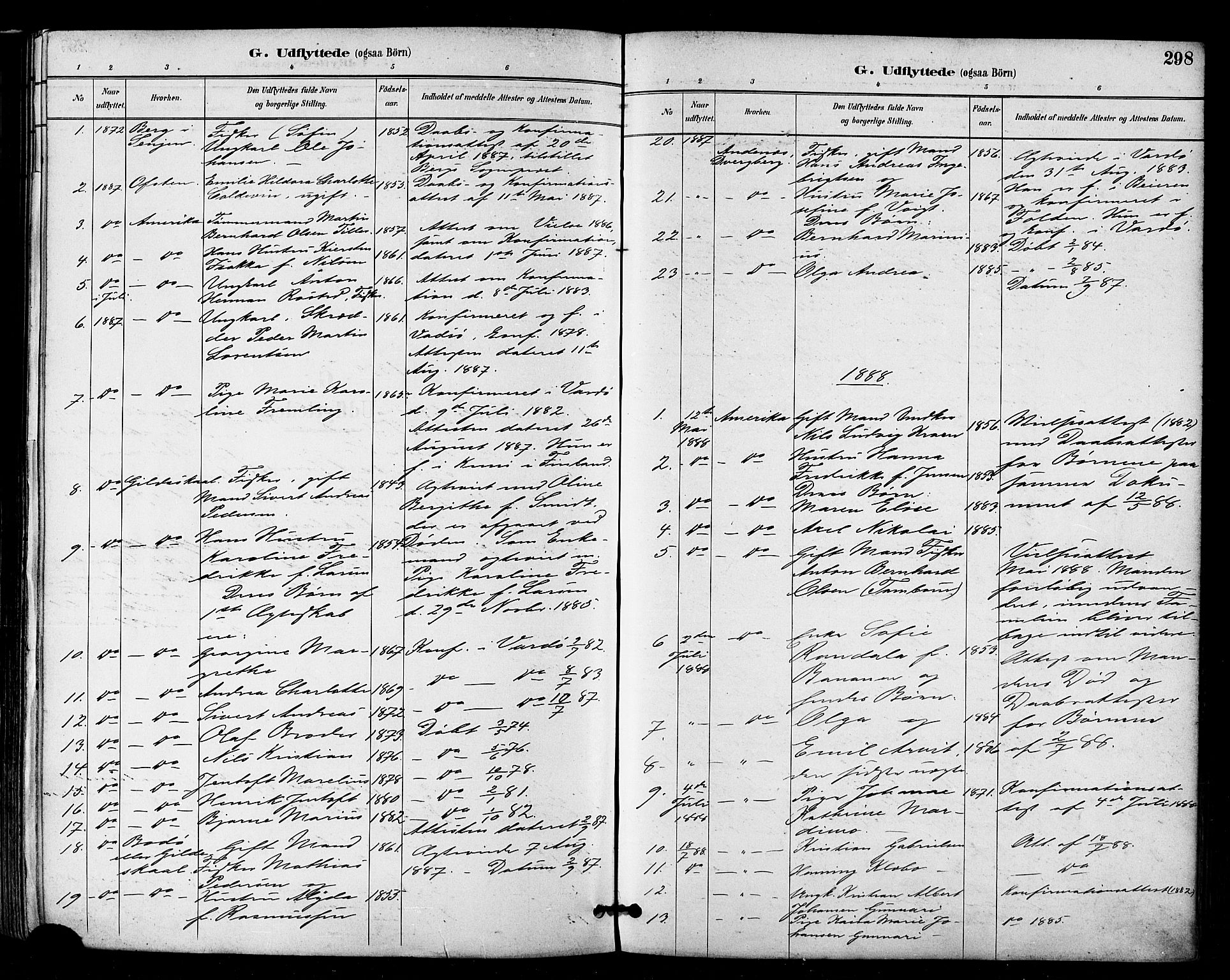 Vardø sokneprestkontor, SATØ/S-1332/H/Ha/L0007kirke: Parish register (official) no. 7, 1886-1897, p. 298