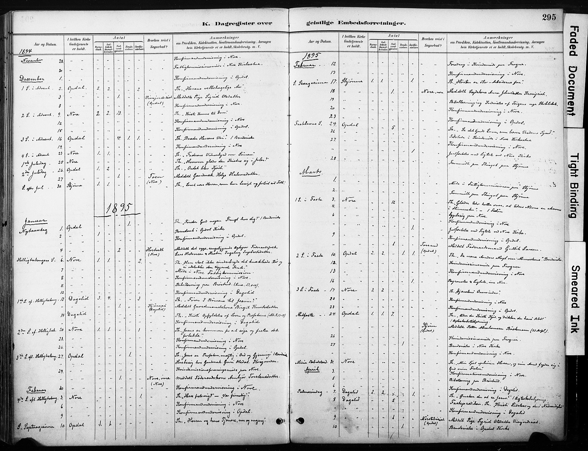 Nore kirkebøker, SAKO/A-238/F/Fb/L0002: Parish register (official) no. II 2, 1886-1906, p. 295
