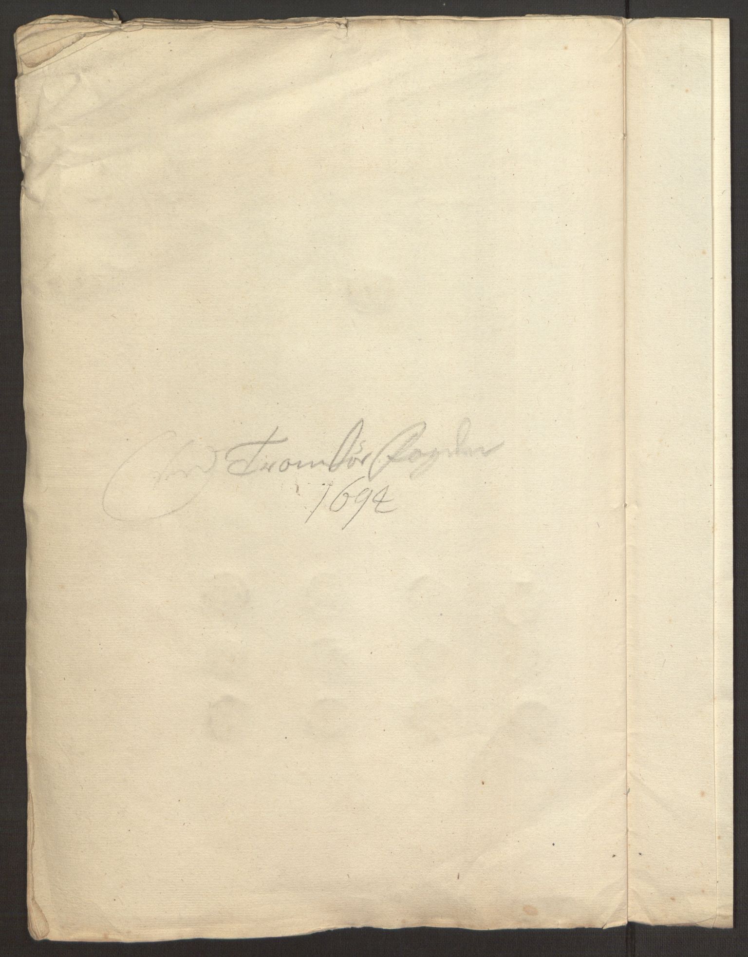 Rentekammeret inntil 1814, Reviderte regnskaper, Fogderegnskap, RA/EA-4092/R68/L4753: Fogderegnskap Senja og Troms, 1694-1696, p. 203