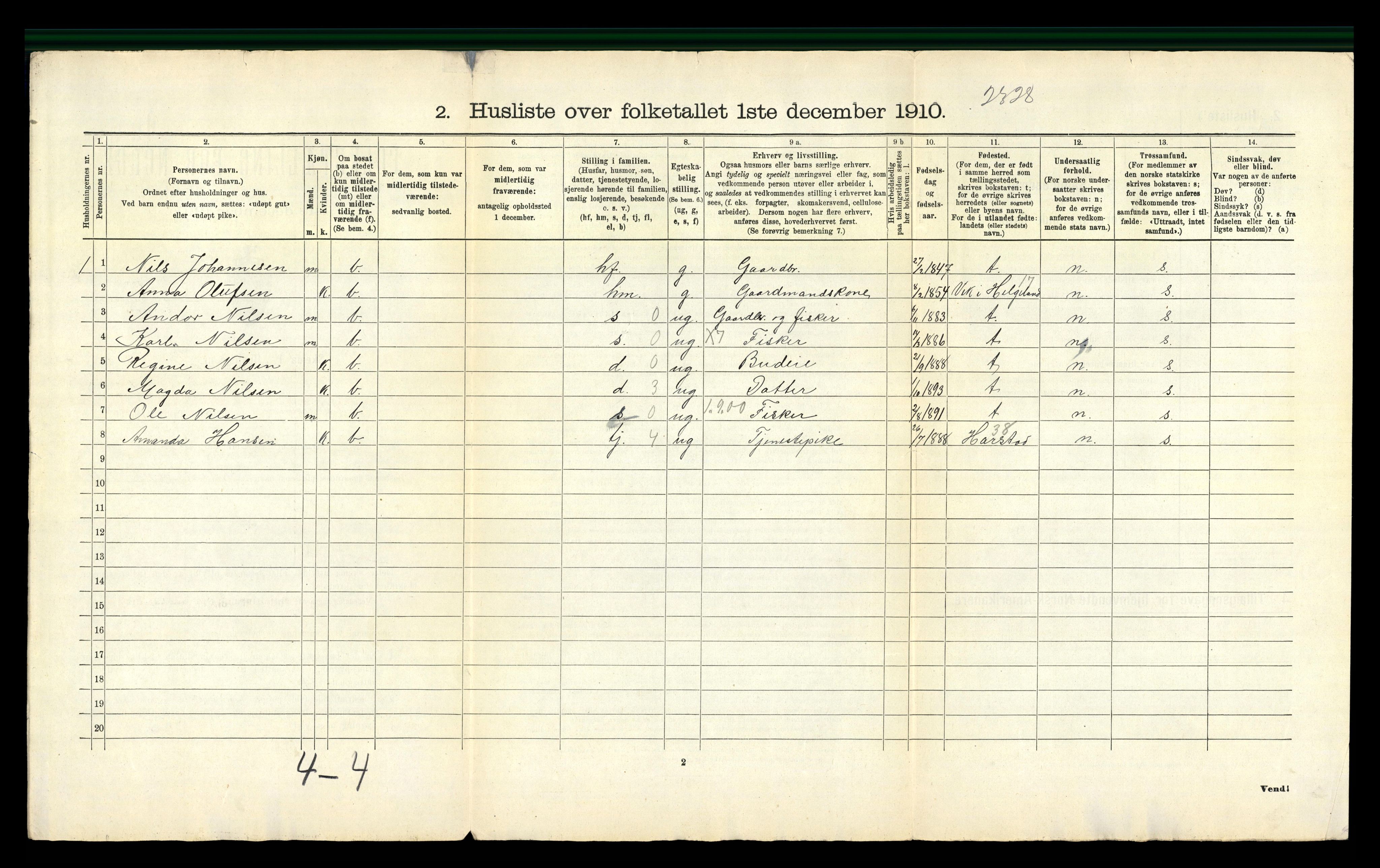 RA, 1910 census for Brønnøy, 1910, p. 46