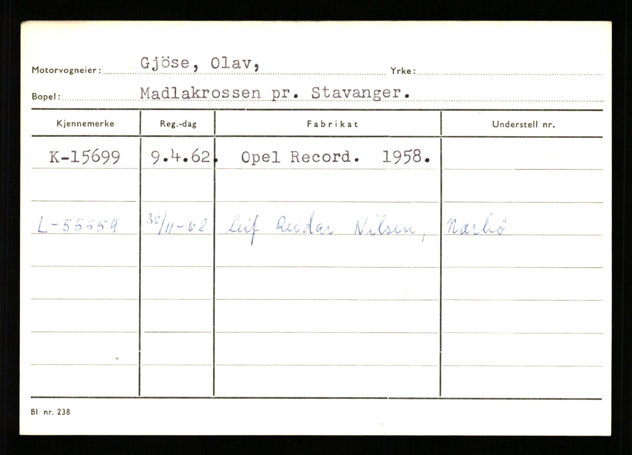 Stavanger trafikkstasjon, AV/SAST-A-101942/0/G/L0004: Registreringsnummer: 15497 - 22957, 1930-1971, p. 147