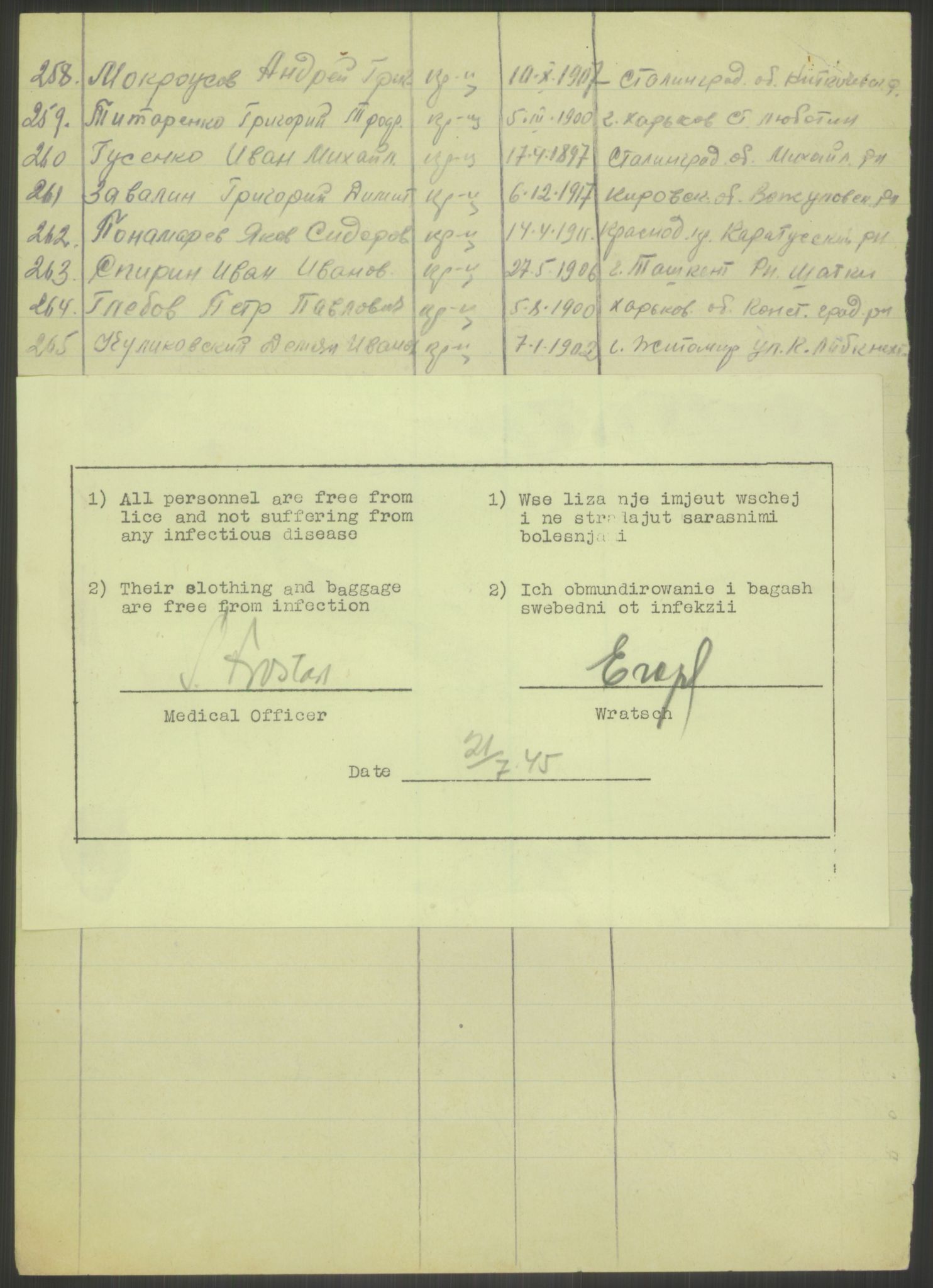 Flyktnings- og fangedirektoratet, Repatrieringskontoret, AV/RA-S-1681/D/Db/L0023: Displaced Persons (DPs) og sivile tyskere, 1945-1948, p. 28