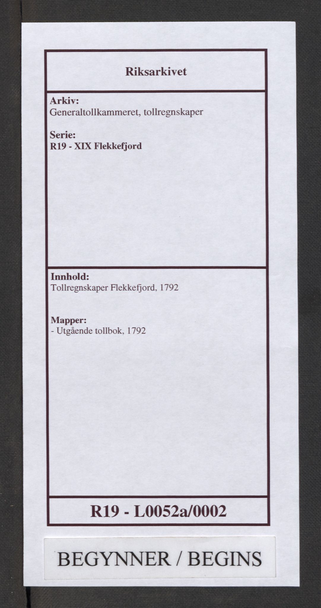 Generaltollkammeret, tollregnskaper, AV/RA-EA-5490/R19/L0052a/0002: Tollregnskaper Flekkefjord / Utgående tollbok, 1790-1792