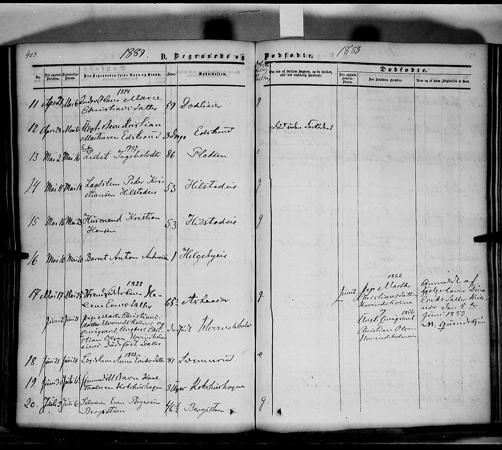 Nes prestekontor, Hedmark, SAH/PREST-020/K/Ka/L0004: Parish register (official) no. 4, 1852-1886, p. 403