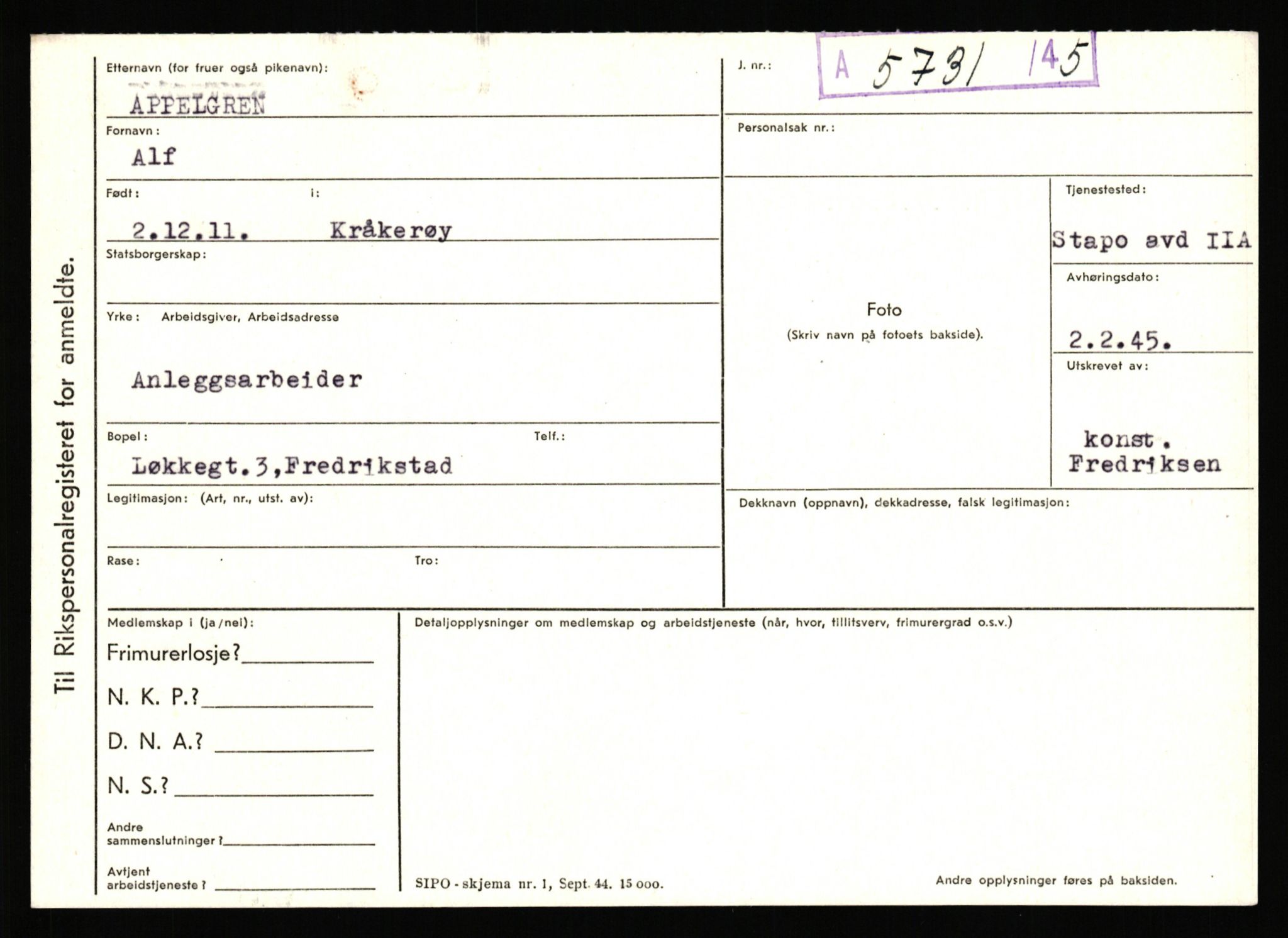 Statspolitiet - Hovedkontoret / Osloavdelingen, AV/RA-S-1329/C/Ca/L0001: Aabakken - Armann, 1943-1945, p. 4745