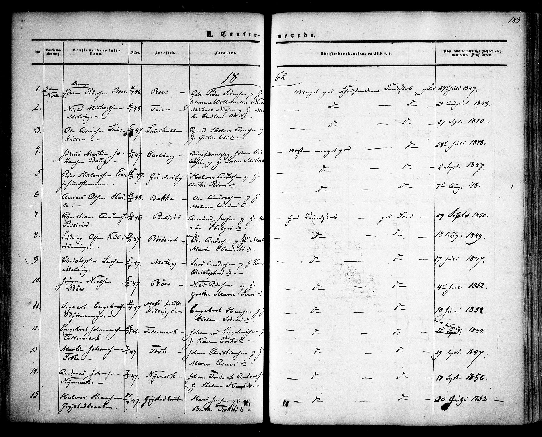 Rygge prestekontor Kirkebøker, SAO/A-10084b/F/Fa/L0005: Parish register (official) no. 5, 1852-1871, p. 183