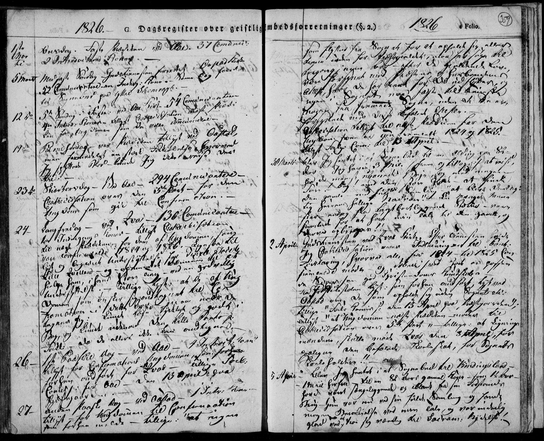Lyngdal sokneprestkontor, SAK/1111-0029/F/Fa/Fac/L0007: Parish register (official) no. A 7, 1825-1838, p. 359