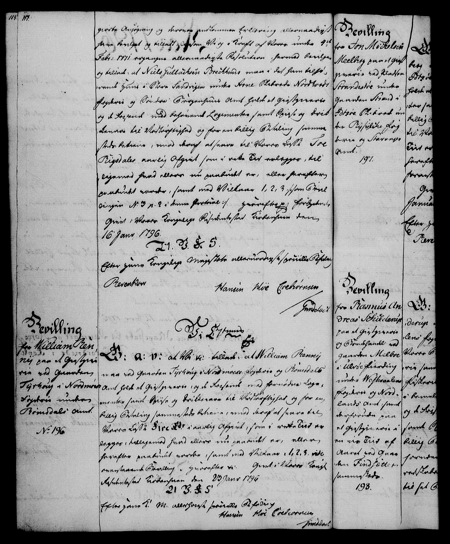 Rentekammeret, Kammerkanselliet, RA/EA-3111/G/Gg/Gga/L0016: Norsk ekspedisjonsprotokoll med register (merket RK 53.16), 1794-1800, p. 117