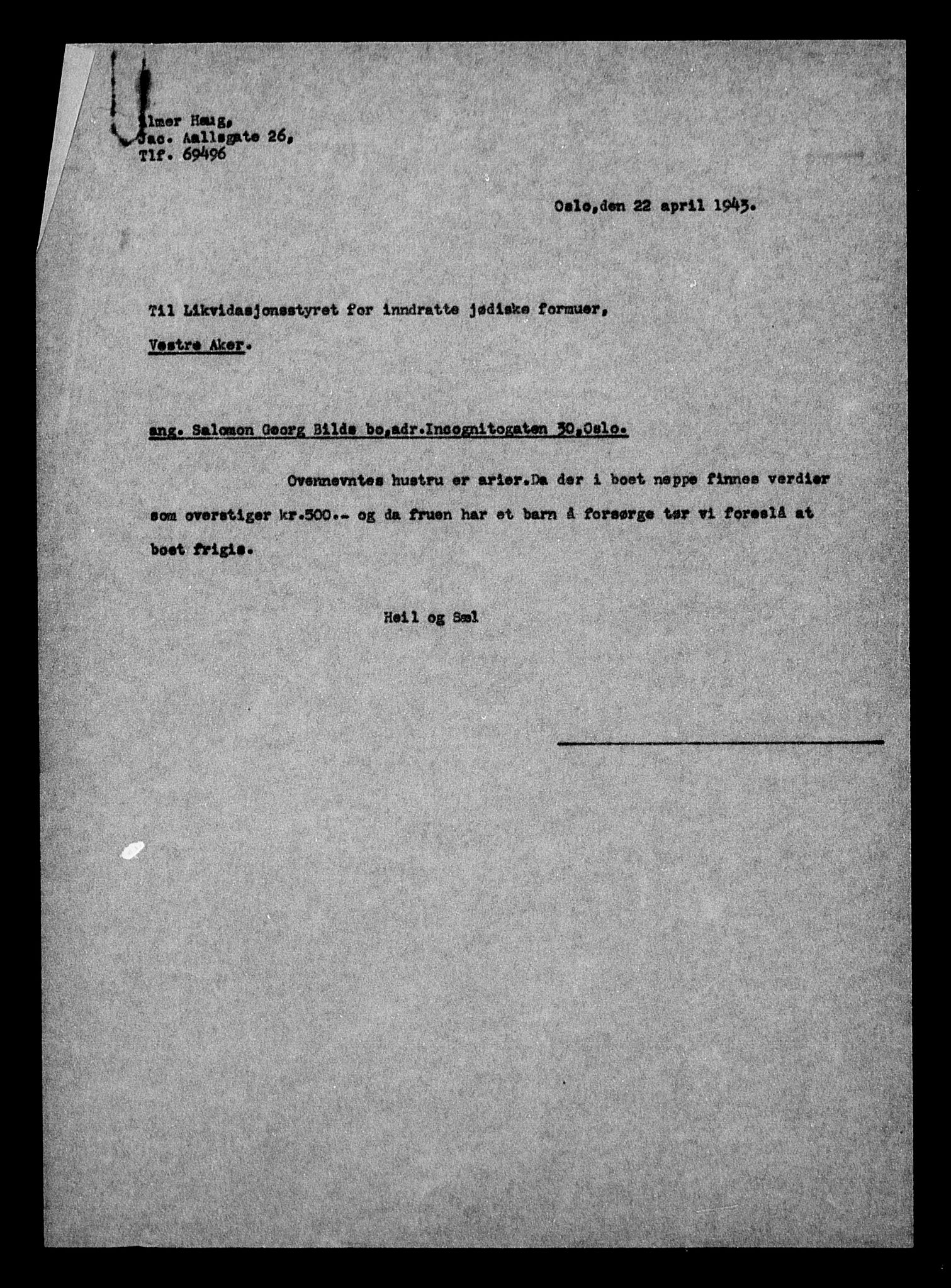 Justisdepartementet, Tilbakeføringskontoret for inndratte formuer, RA/S-1564/H/Hc/Hcc/L0924: --, 1945-1947, p. 165