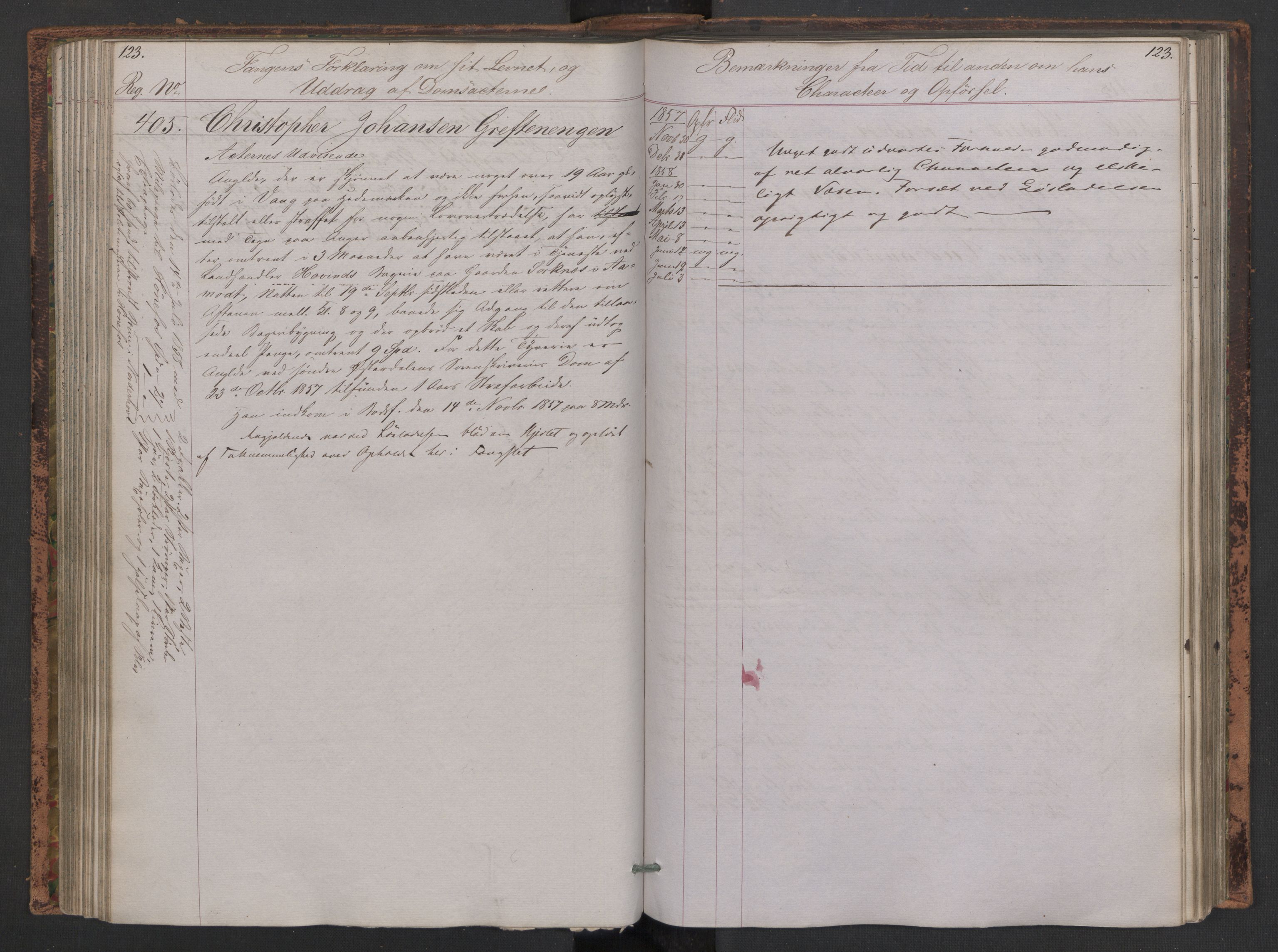 Botsfengslet, AV/RA-S-1539/D/Db/Dbb/L0005: 272b - 613b, 1857-1858, p. 123