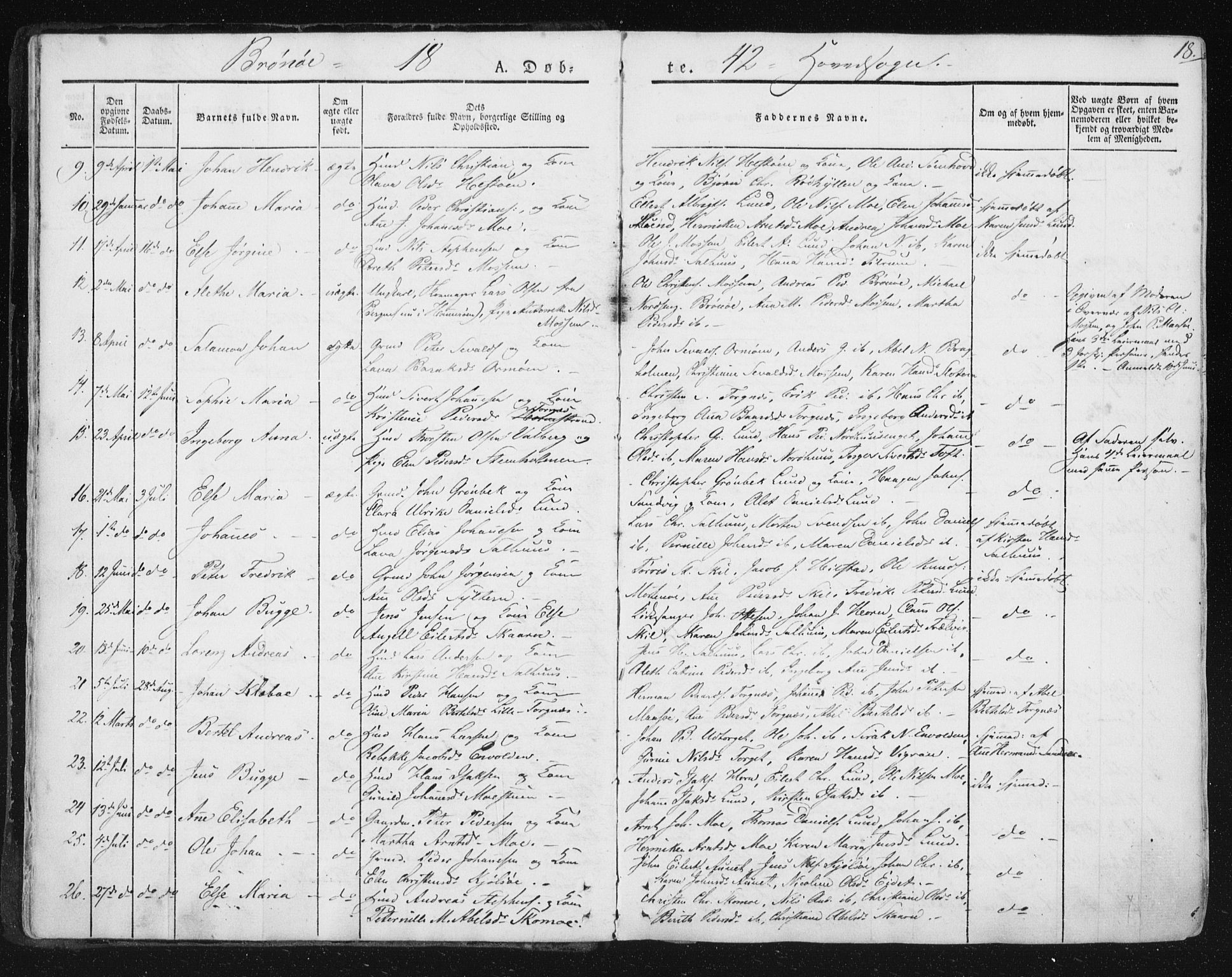 Ministerialprotokoller, klokkerbøker og fødselsregistre - Nordland, AV/SAT-A-1459/813/L0198: Parish register (official) no. 813A08, 1834-1874, p. 18