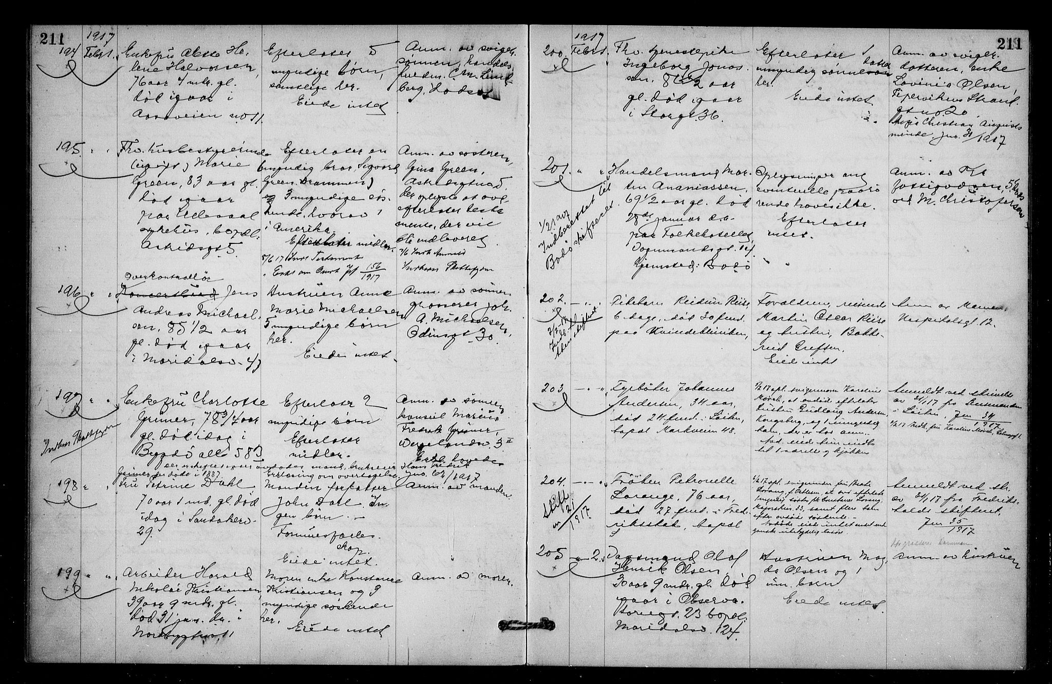Oslo skifterett, AV/SAO-A-10383/G/Ga/Gac/L0008: Dødsfallsprotokoll, 1915-1917, p. 211