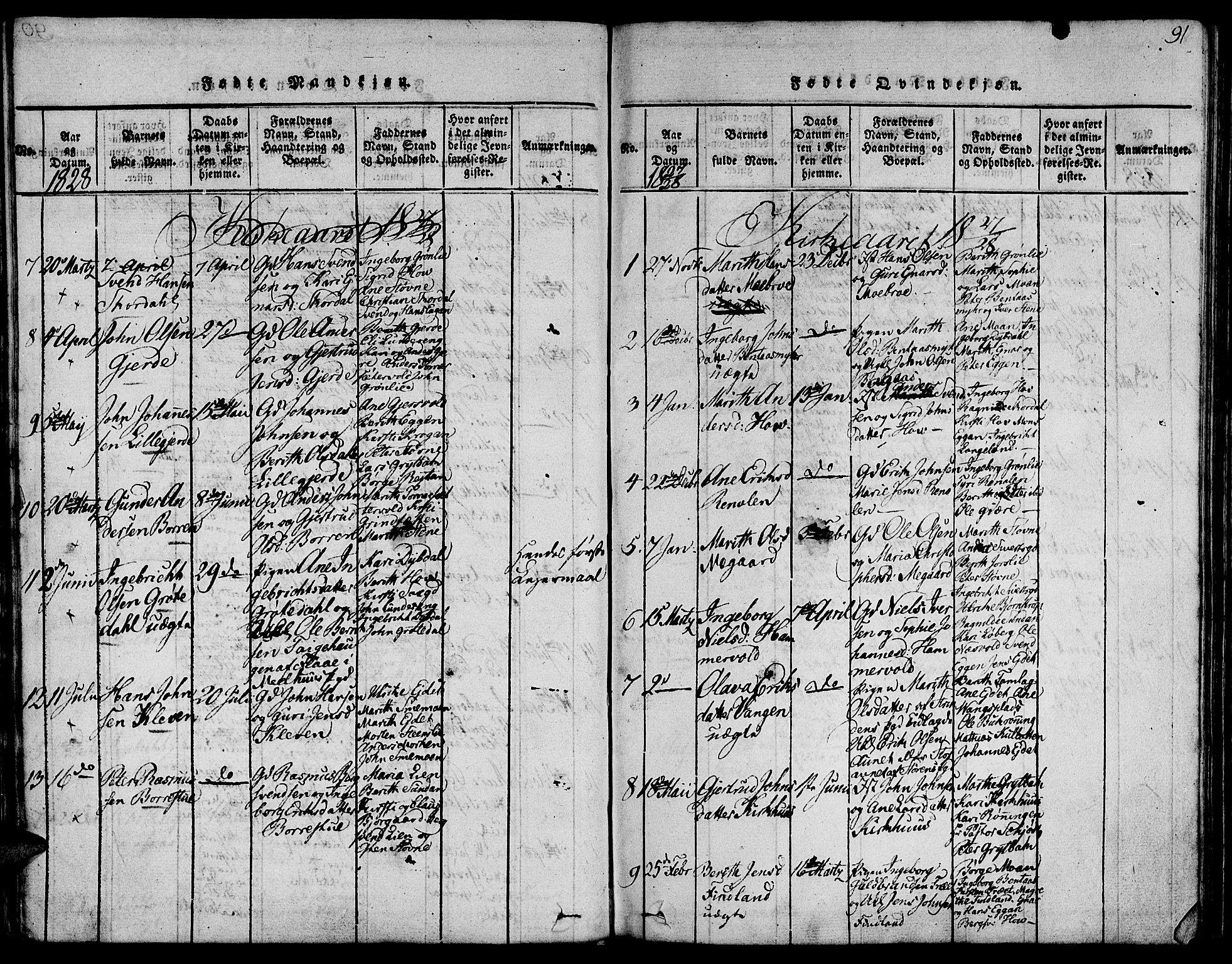 Ministerialprotokoller, klokkerbøker og fødselsregistre - Sør-Trøndelag, SAT/A-1456/685/L0956: Parish register (official) no. 685A03 /3, 1817-1829, p. 91