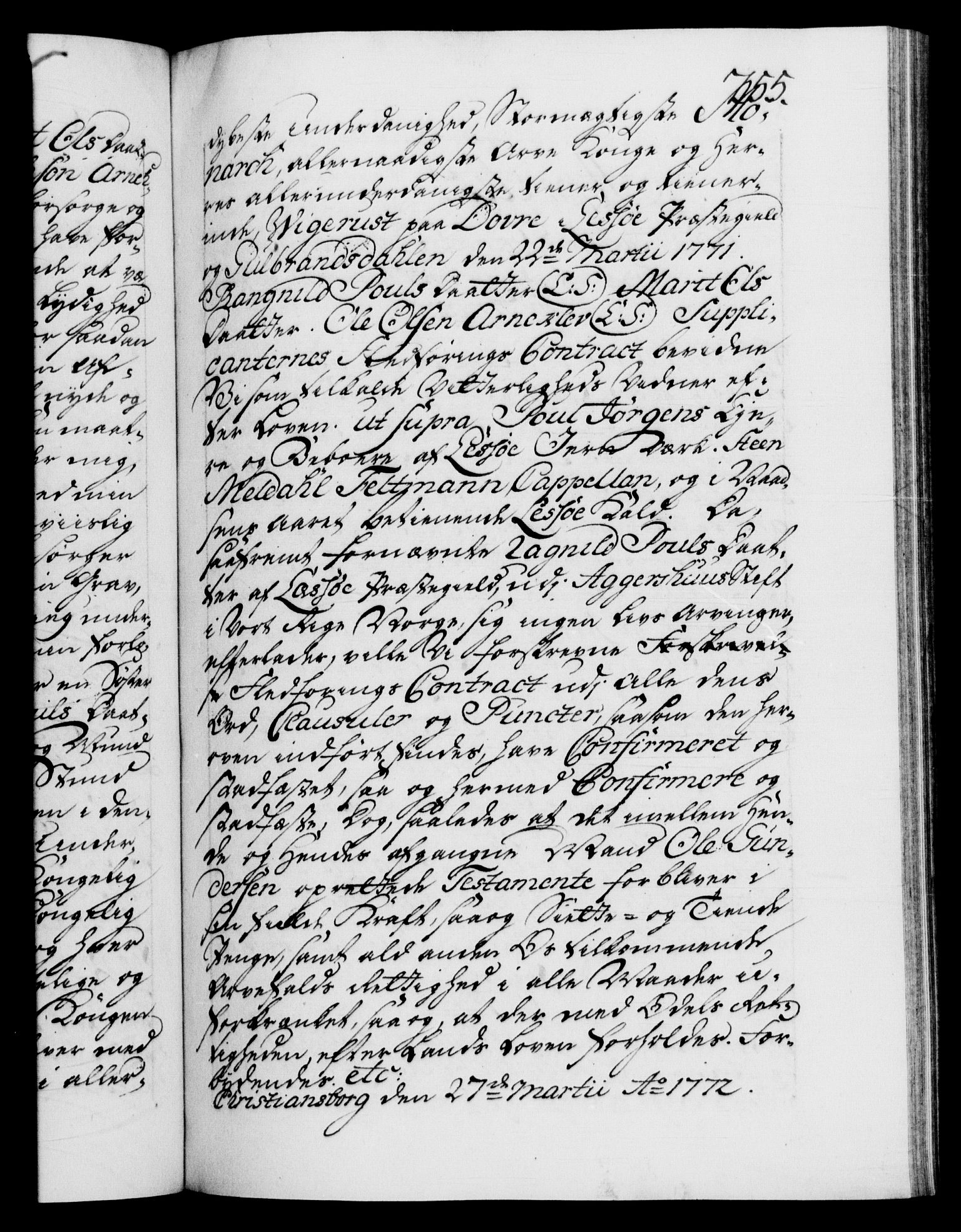 Danske Kanselli 1572-1799, RA/EA-3023/F/Fc/Fca/Fcaa/L0045: Norske registre "Norske eller 3. dept.s åpne brev, 1771-1773, p. 255a