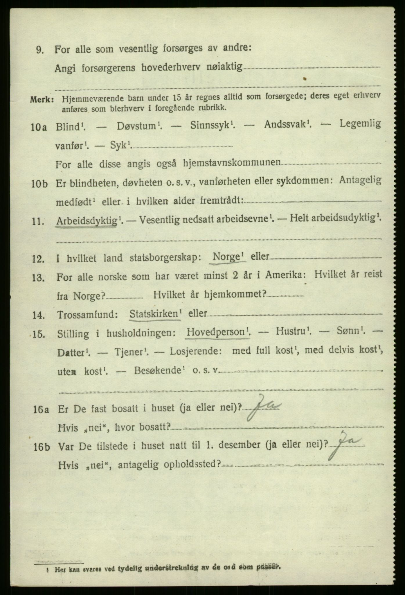 SAB, 1920 census for Selje, 1920, p. 3946