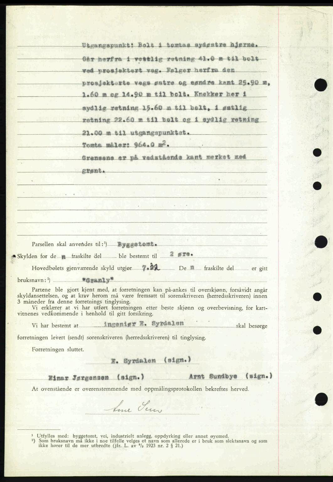 Nedenes sorenskriveri, AV/SAK-1221-0006/G/Gb/Gba/L0055: Mortgage book no. A7, 1946-1946, Diary no: : 919/1946