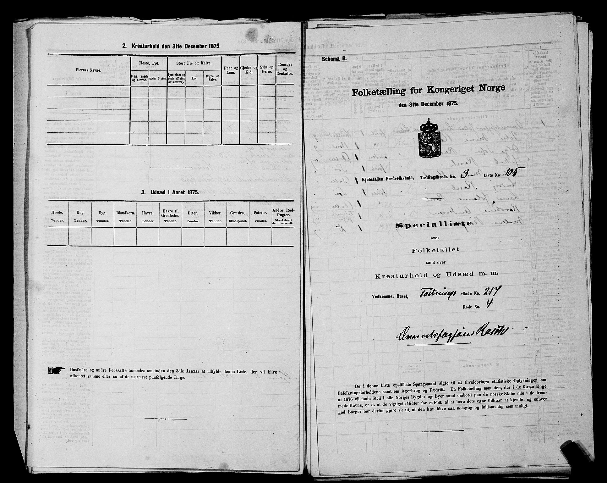 RA, 1875 census for 0101P Fredrikshald, 1875, p. 248