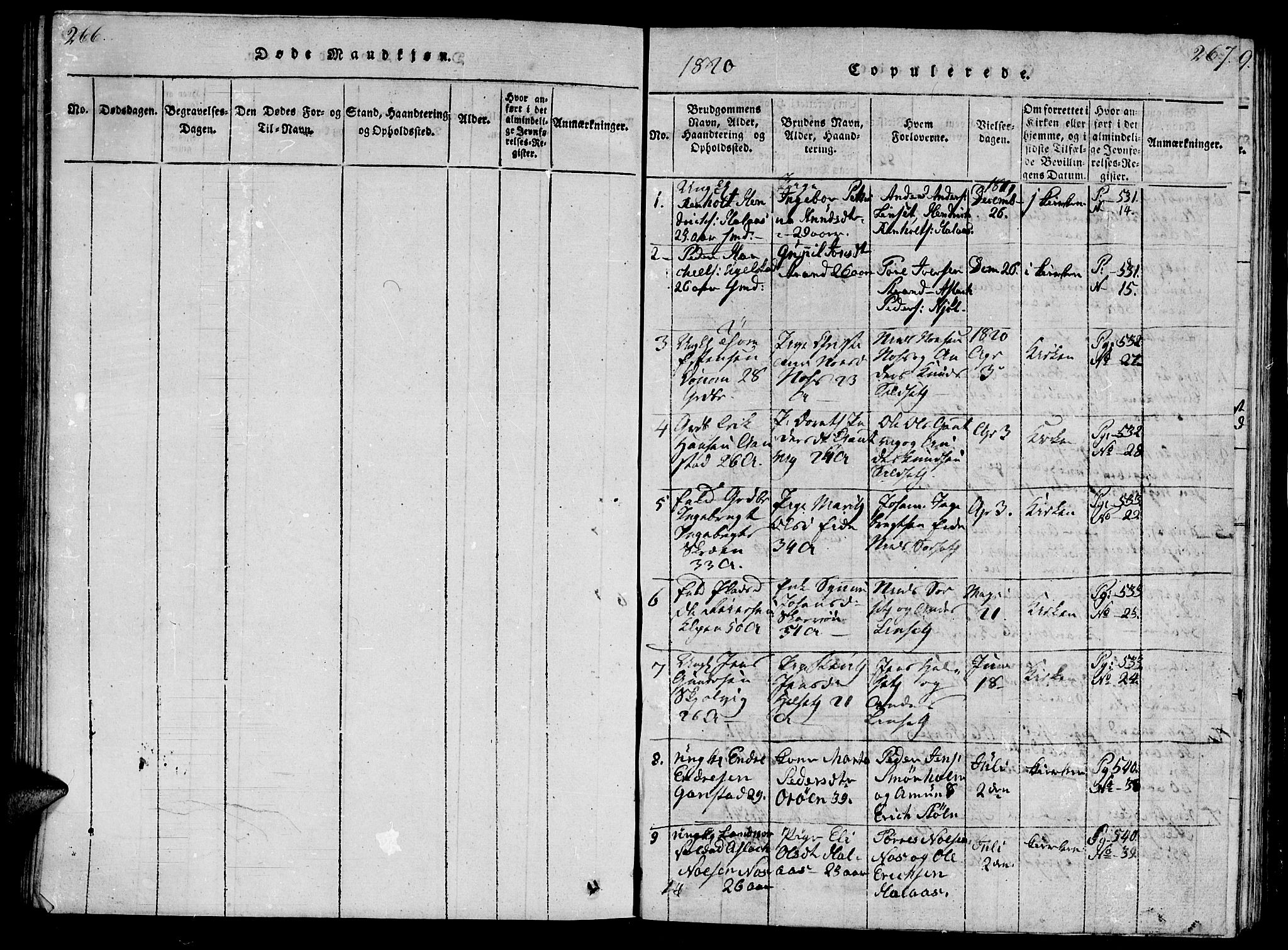 Ministerialprotokoller, klokkerbøker og fødselsregistre - Møre og Romsdal, SAT/A-1454/570/L0831: Parish register (official) no. 570A05, 1819-1829, p. 266-267