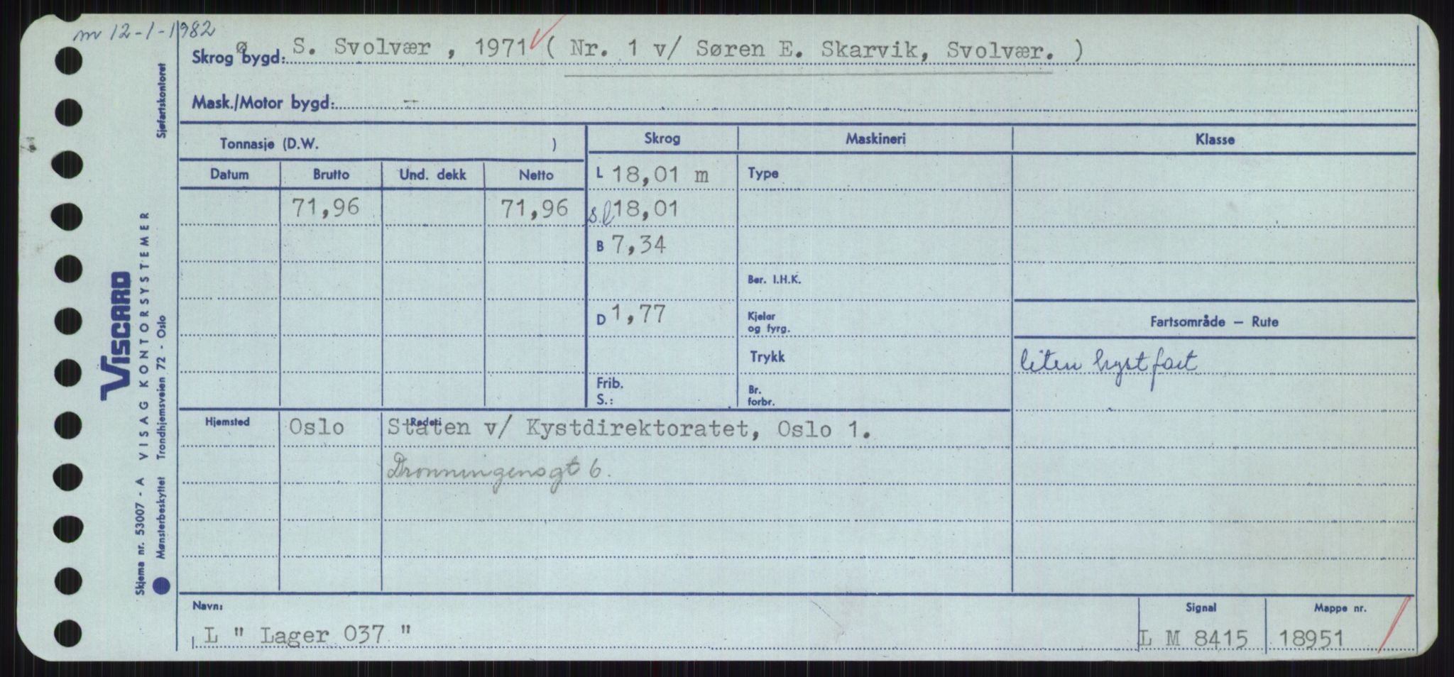 Sjøfartsdirektoratet med forløpere, Skipsmålingen, RA/S-1627/H/Hc/L0001: Lektere, A-Y, p. 275