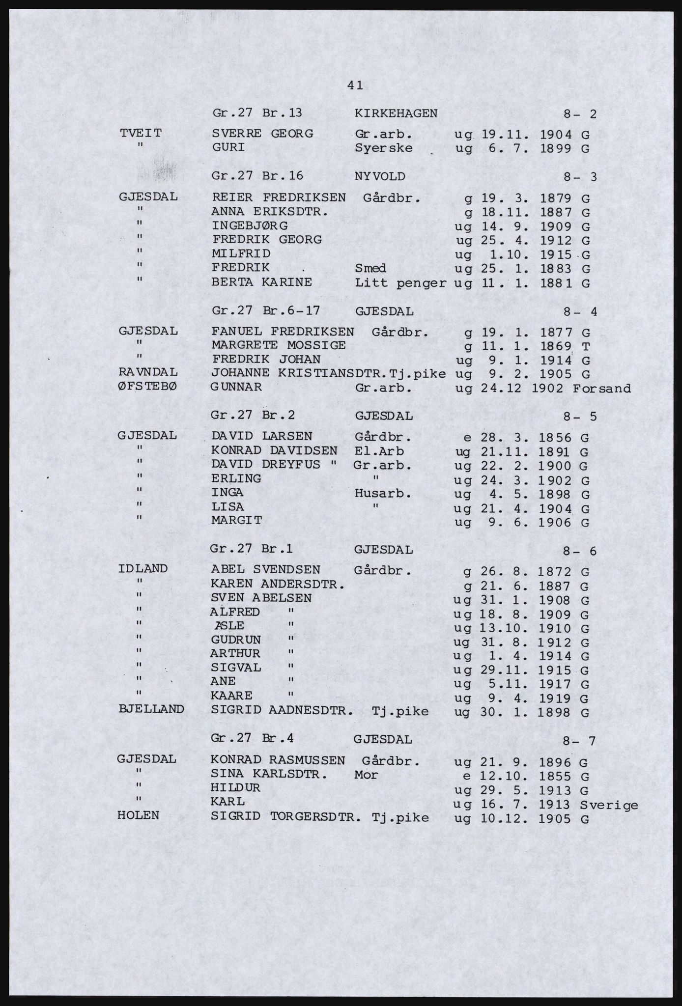 SAST, Copy of 1920 census for parts of Jæren, 1920, p. 47