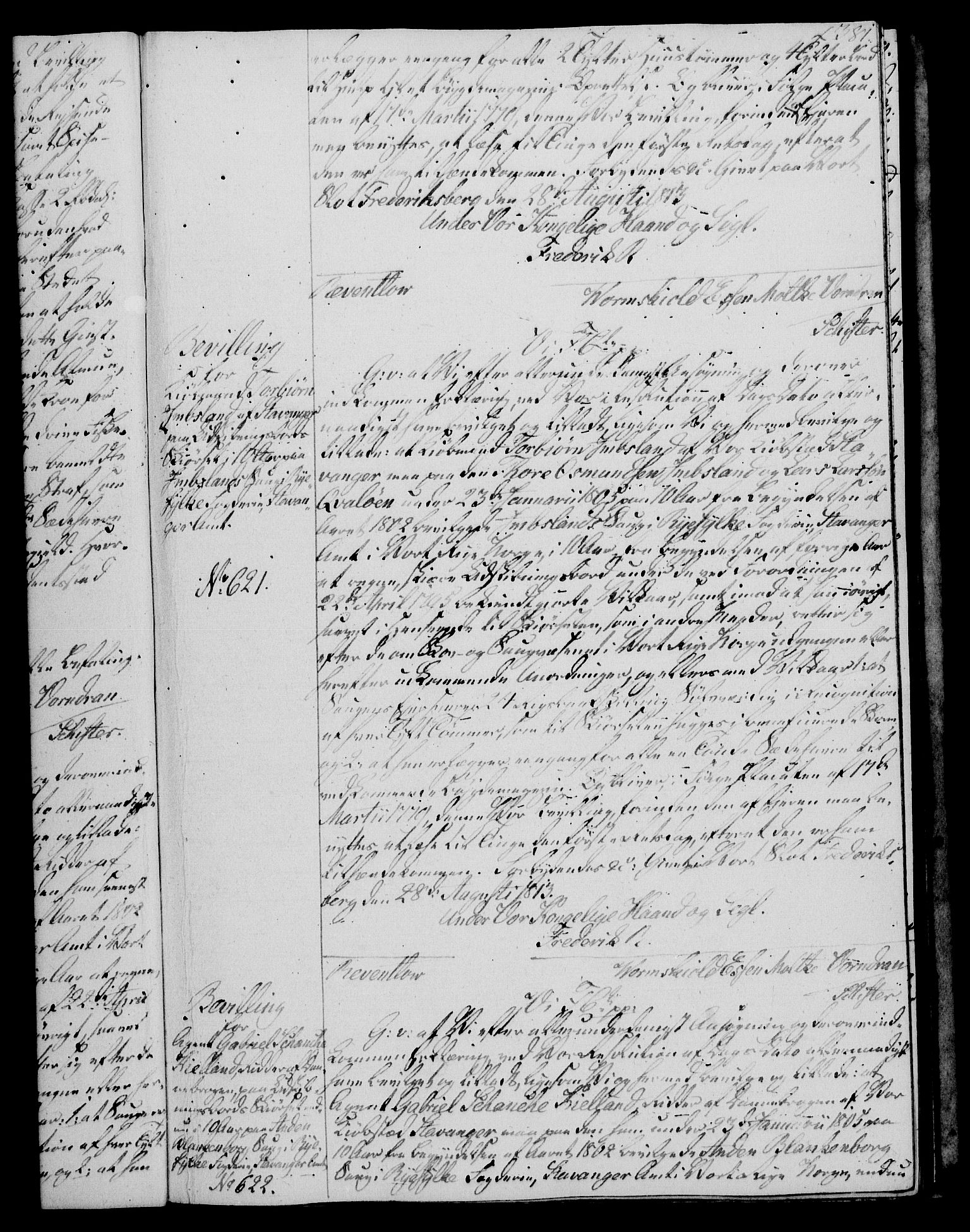 Rentekammeret, Kammerkanselliet, RA/EA-3111/G/Gg/Gga/L0020: Norsk ekspedisjonsprotokoll med register (merket RK 53.20), 1811-1814, p. 381