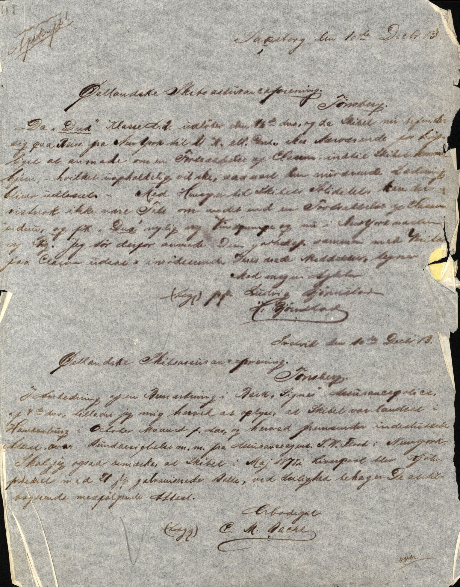 Pa 63 - Østlandske skibsassuranceforening, VEMU/A-1079/G/Ga/L0017/0005: Havaridokumenter / Signe, Hurra, Activ, Sjofna, Senior, Scandia, 1884, p. 37