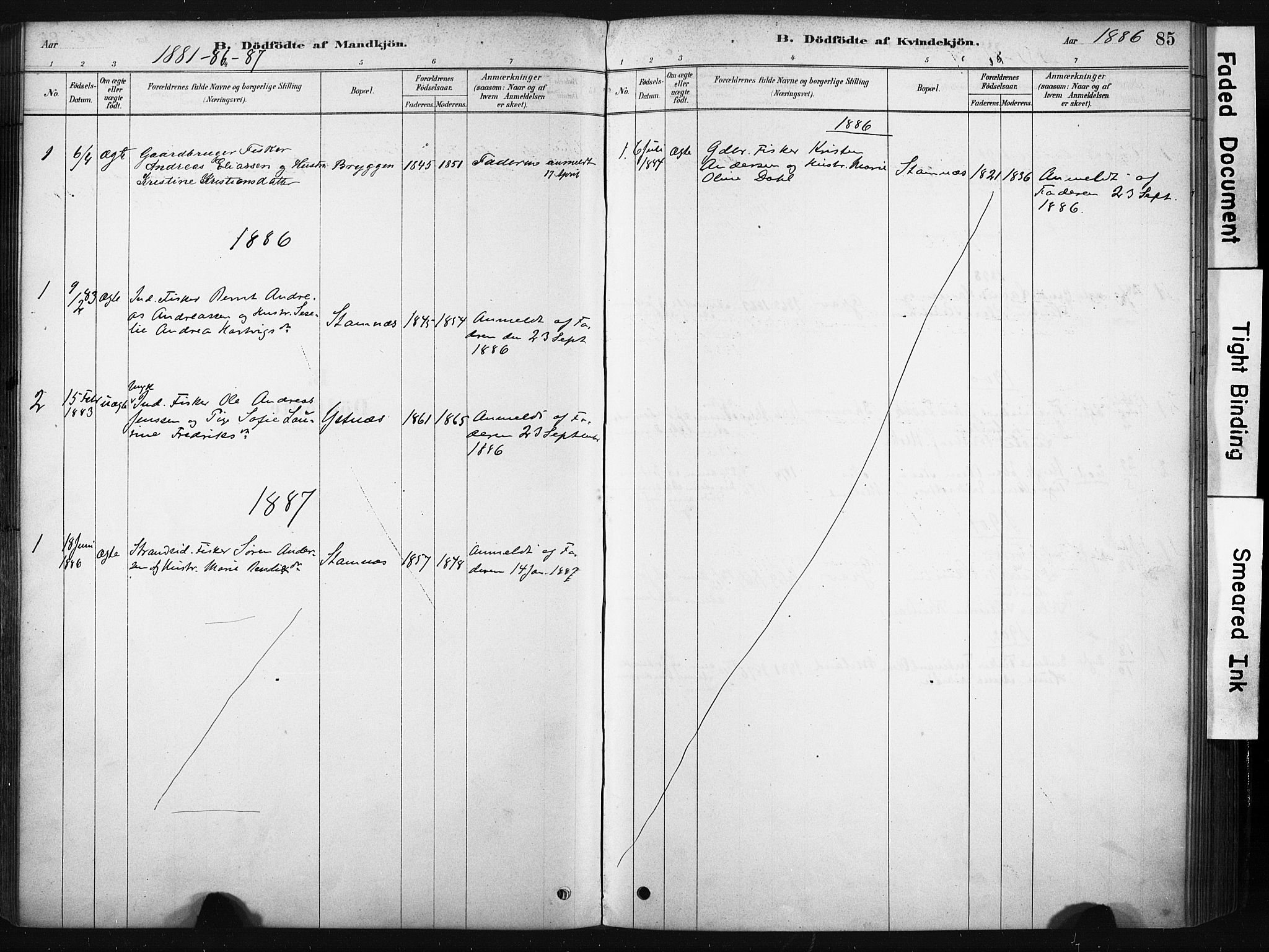 Ministerialprotokoller, klokkerbøker og fødselsregistre - Nordland, AV/SAT-A-1459/808/L0128: Parish register (official) no. 808A01, 1880-1902, p. 85