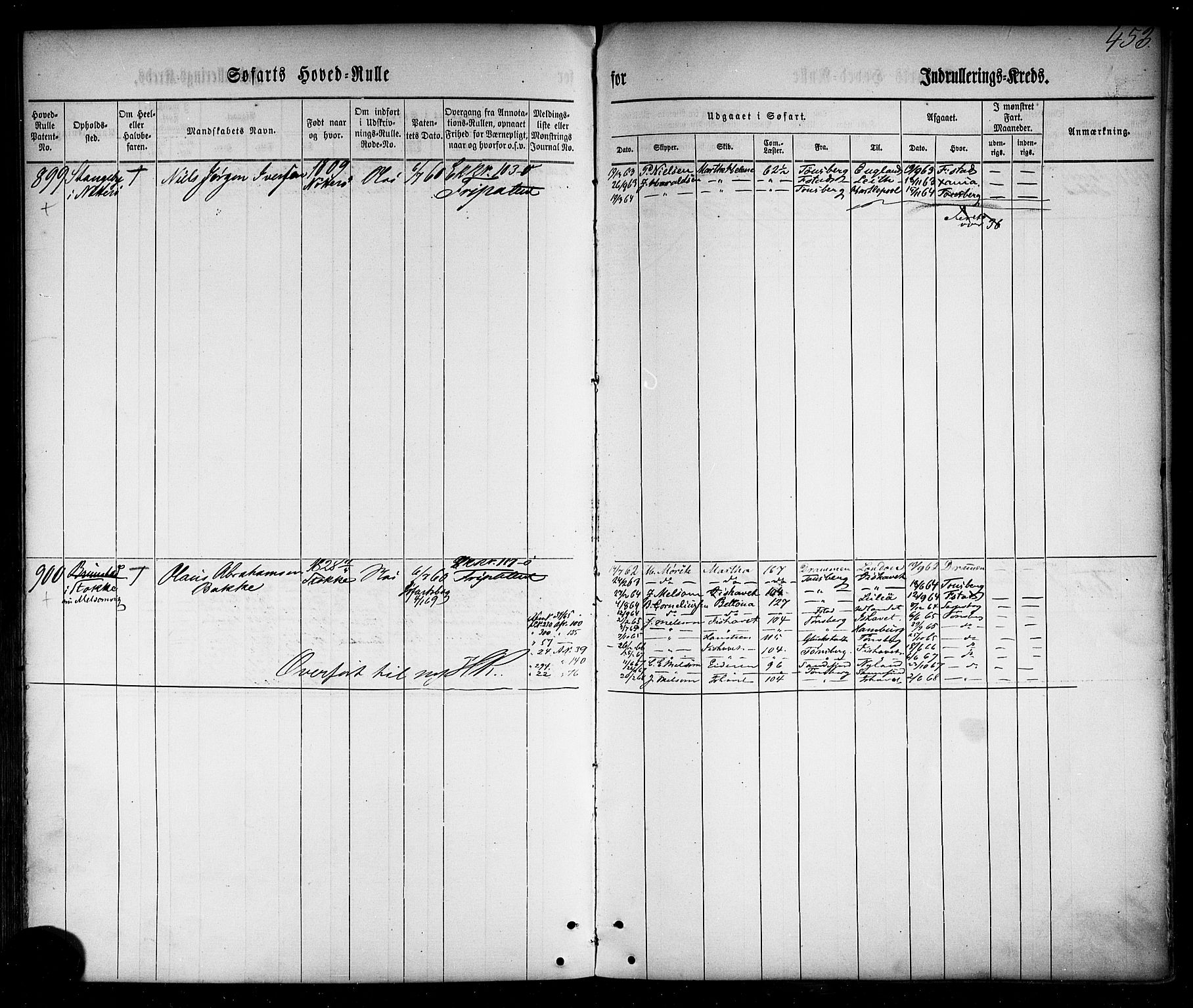 Tønsberg innrulleringskontor, SAKO/A-786/F/Fc/Fca/L0001: Hovedrulle Patent nr. 1-1428, 1860-1861, p. 495