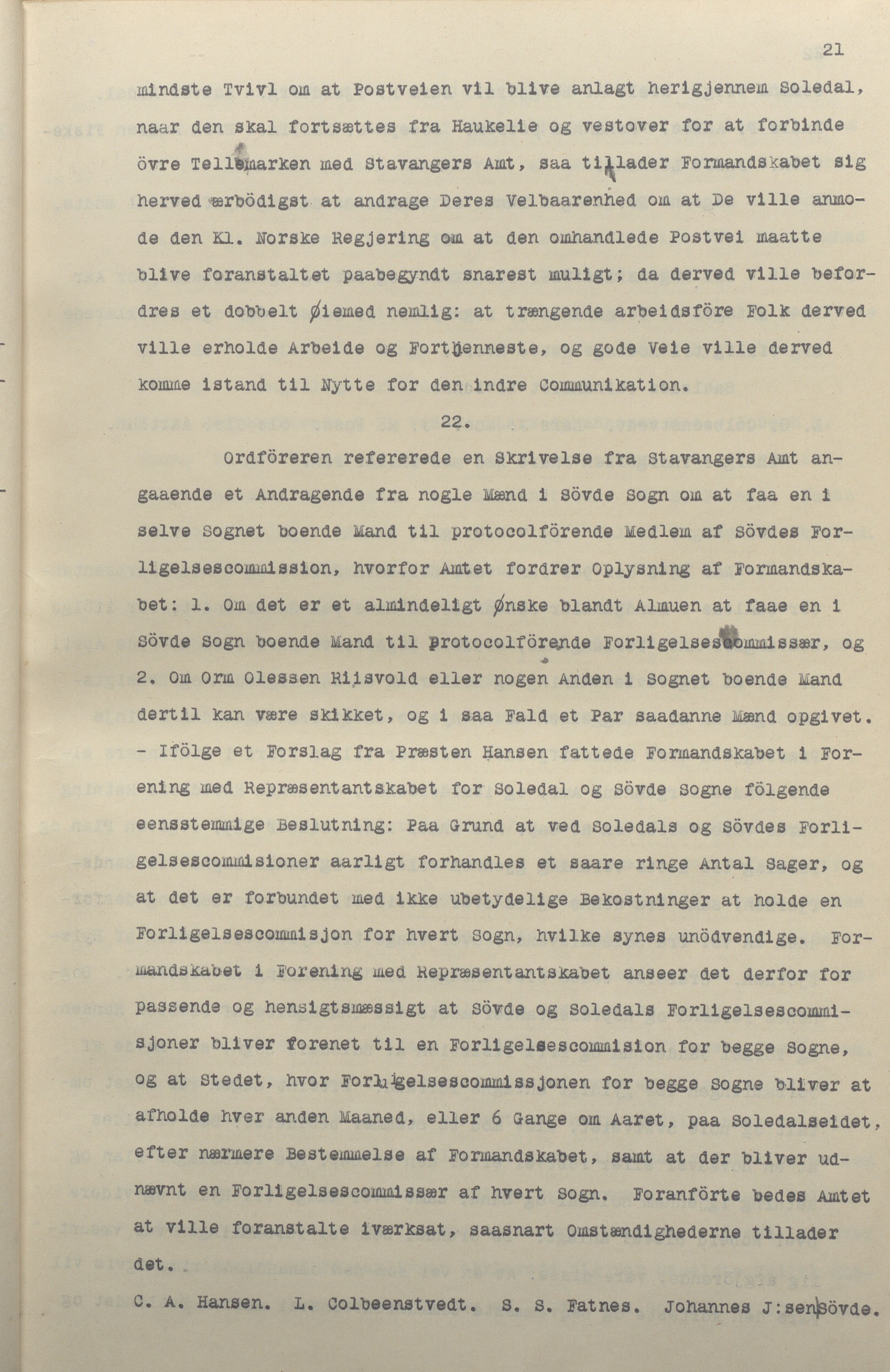 Sauda kommune - Formannskapet/sentraladministrasjonen, IKAR/K-100597/A/Aa/L0001: Møtebok, 1838-1888, p. 21